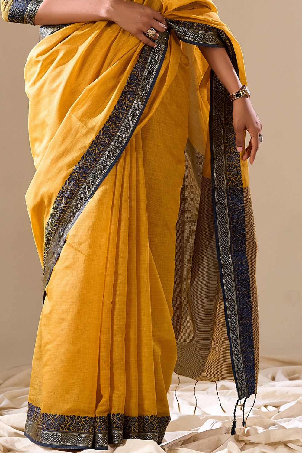 Light Yellow Cotton Saree