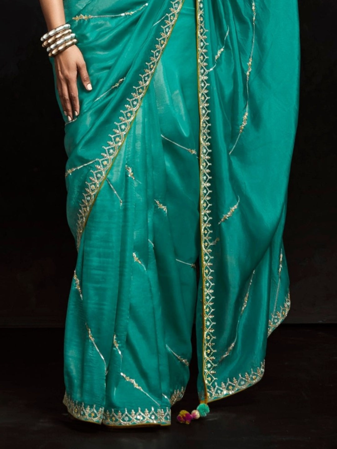 Green Designer Ozganza Saree