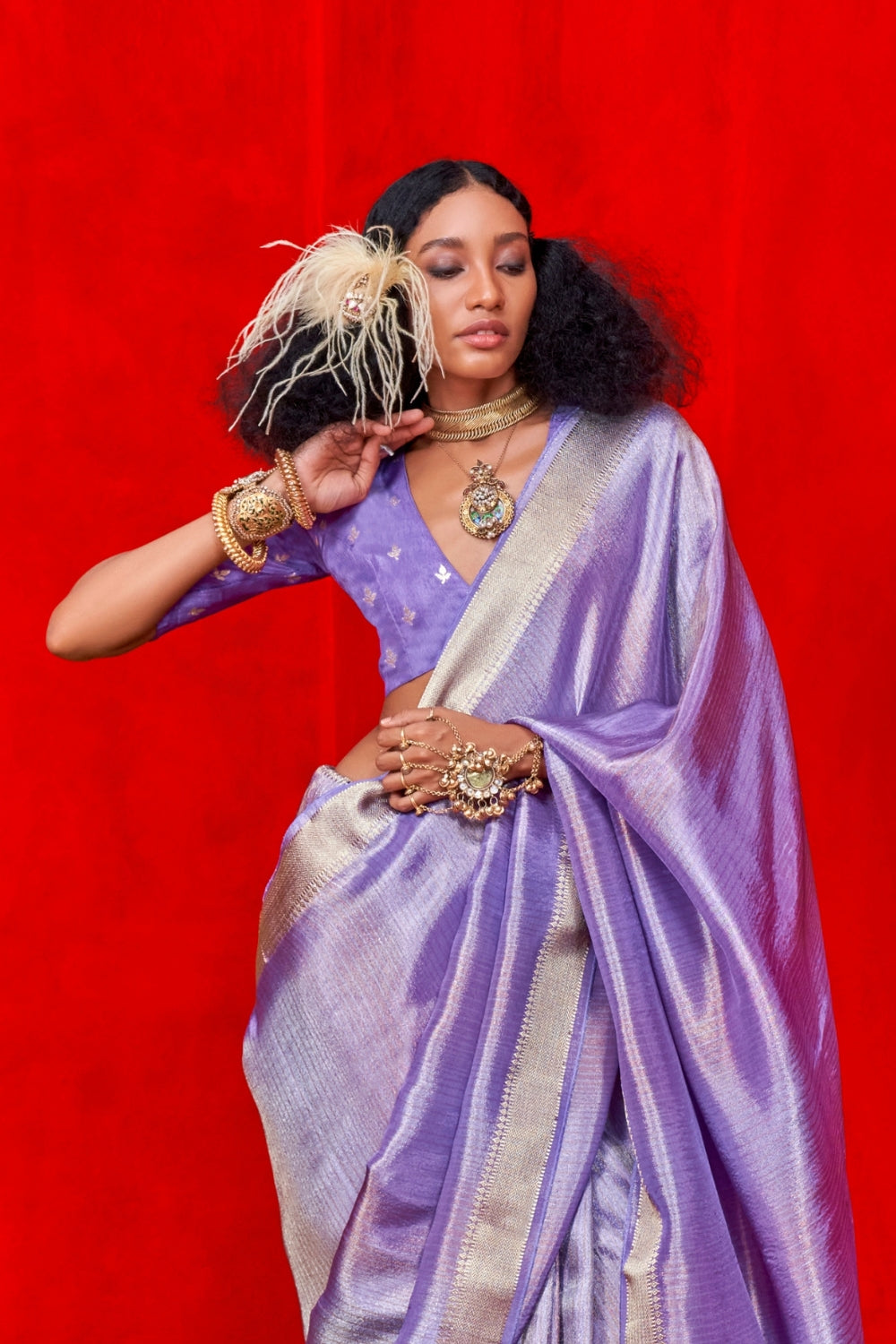 LIGHT PURPLE PURE VISCOSE SAREE