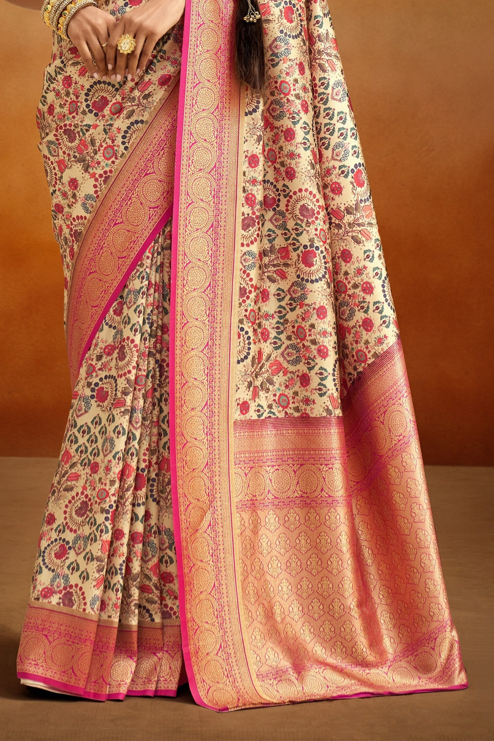 Multicolour Soft Banarasi Silk Saree