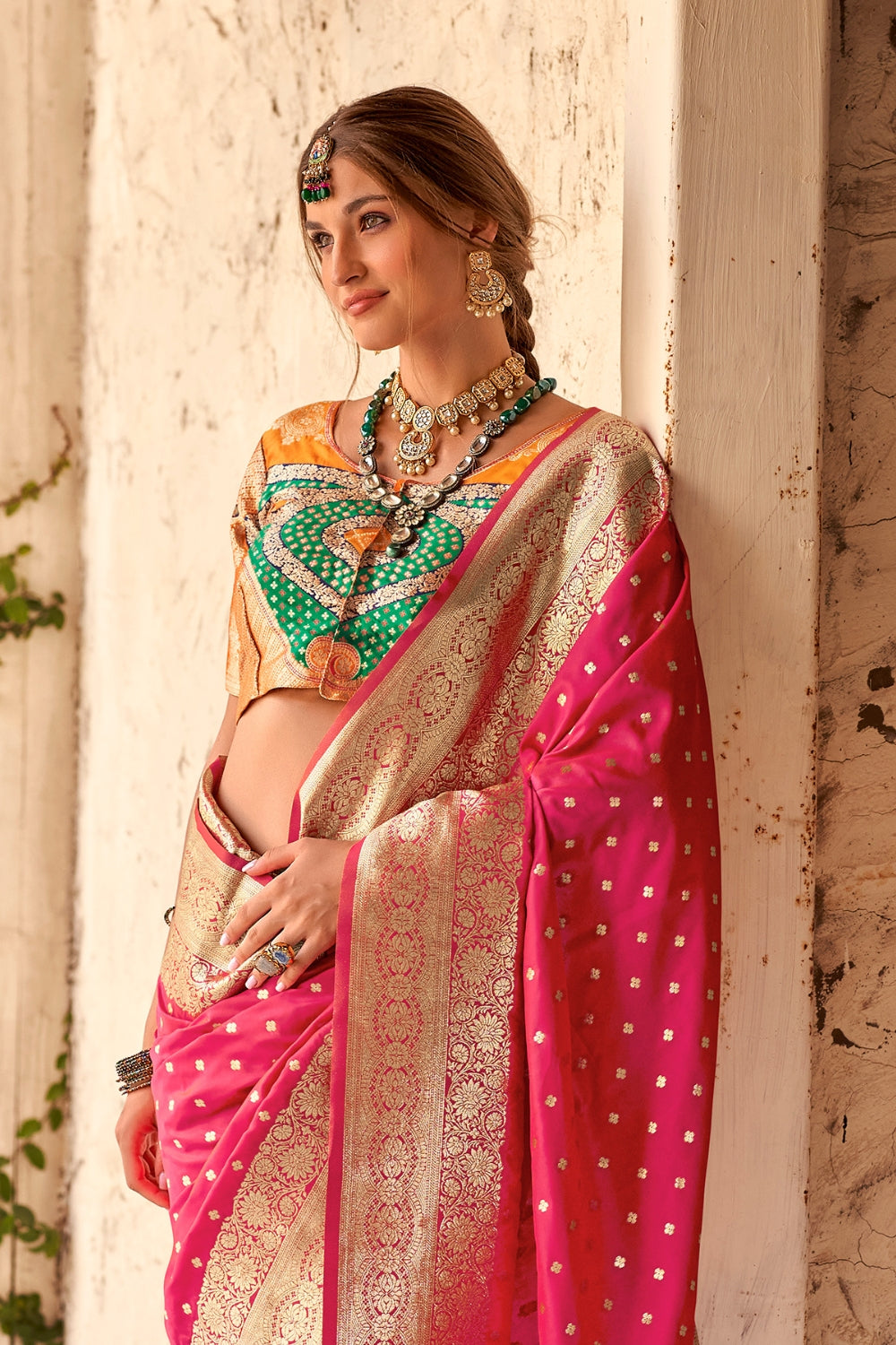 Cherry Pink Soft Silk With Beautiful Border Weaving Saree