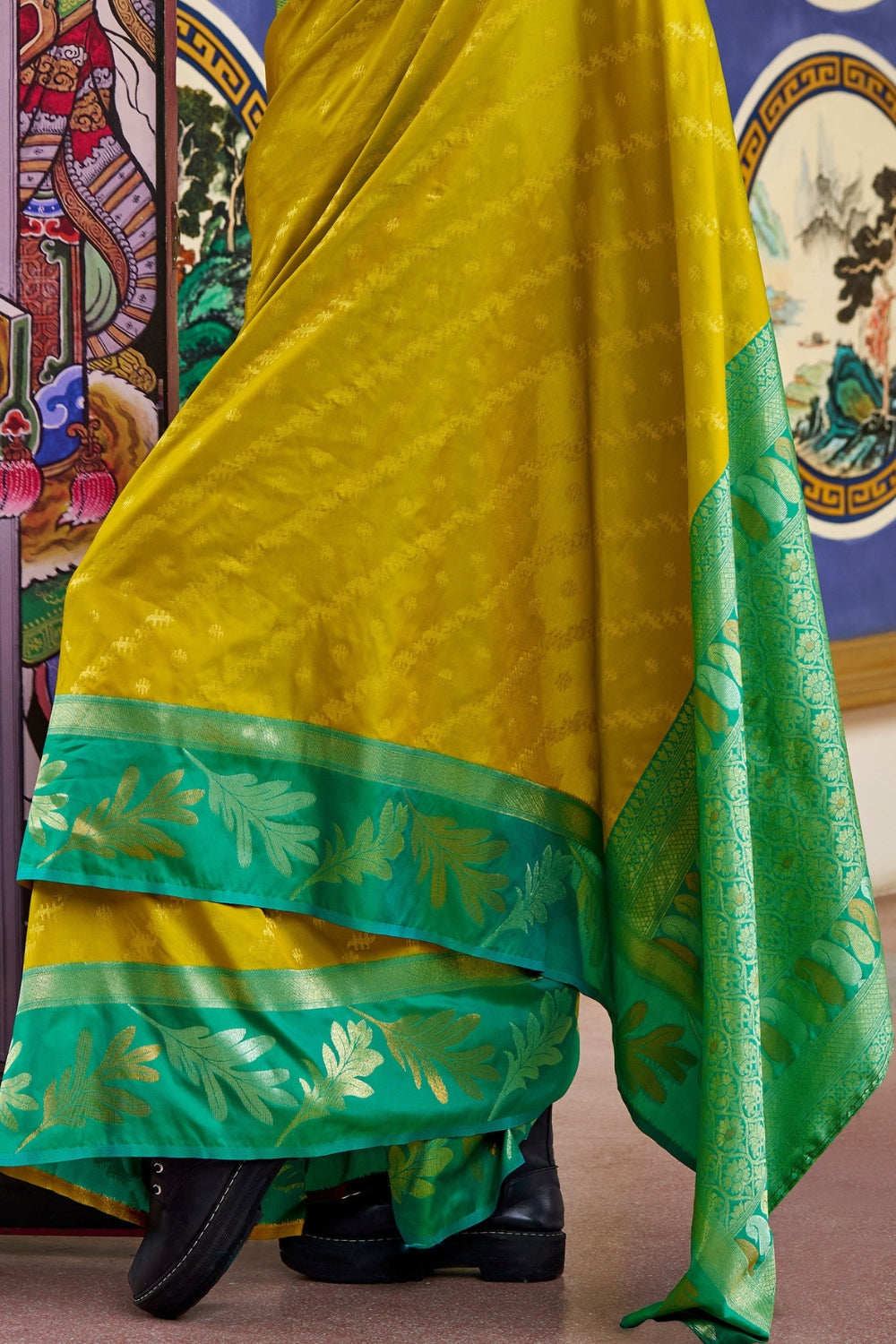 Mustard Yellow Banarasi Saree