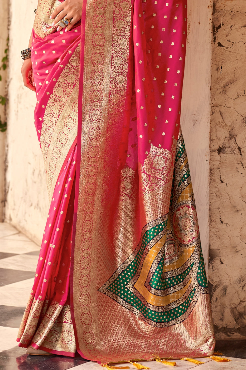 Cherry Pink Soft Silk With Beautiful Border Weaving Saree