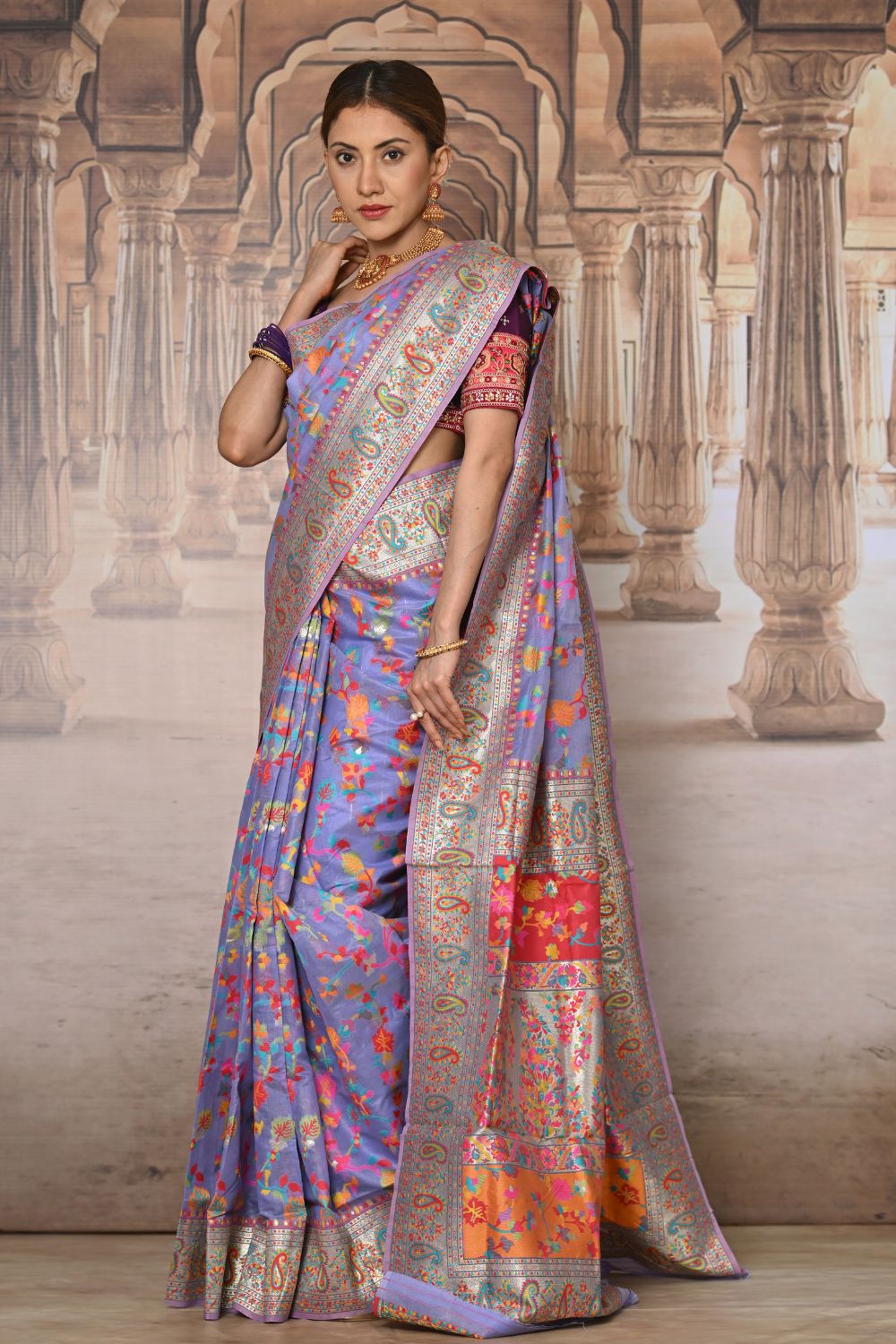 Buy Rouge Pink Digital Print Saree Nitaraa