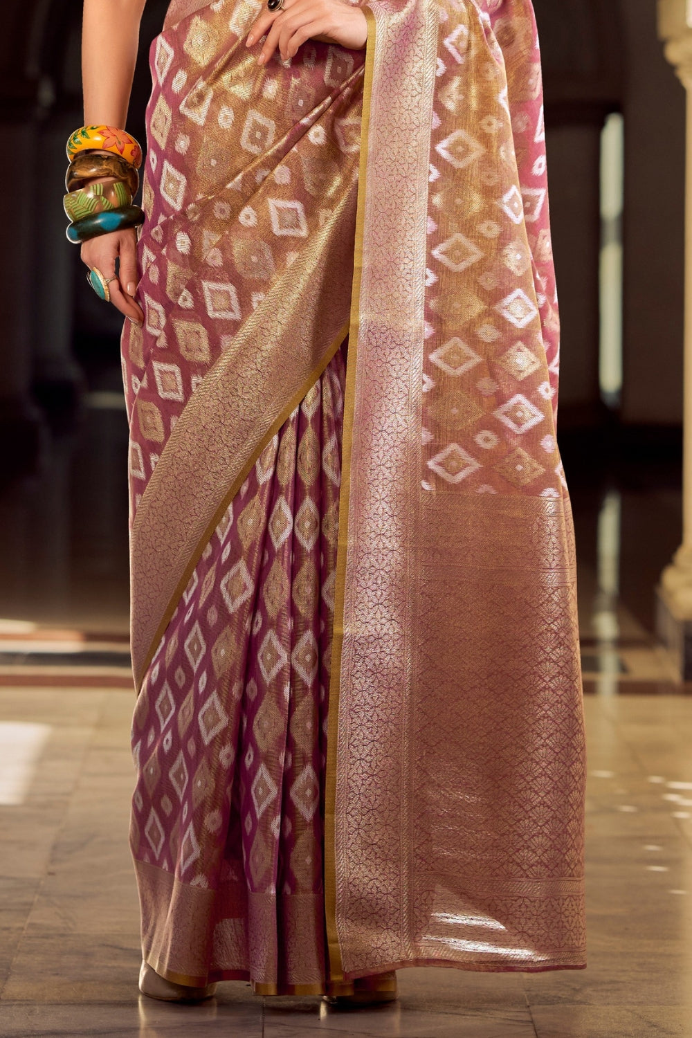 Purple Tissue Silk Saree