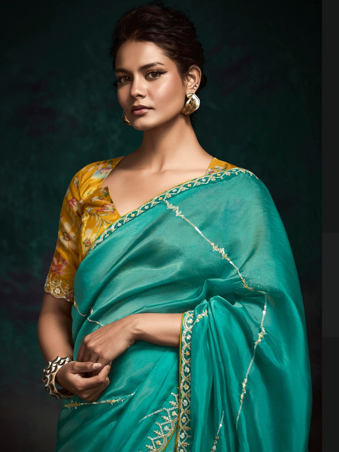 Green Designer Ozganza Saree