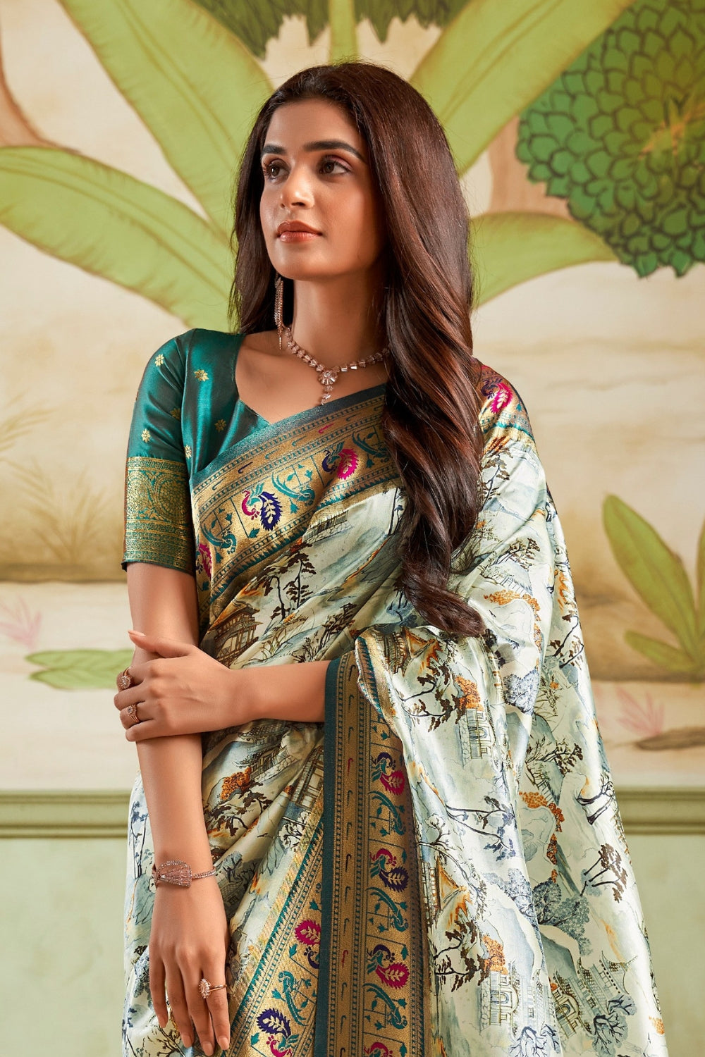 Multicolour Paithani Silk Saree