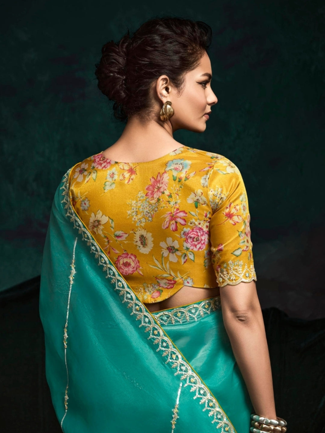 Green Designer Ozganza Saree