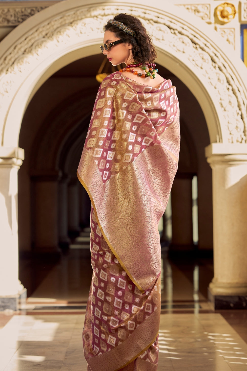 Purple Tissue Silk Saree