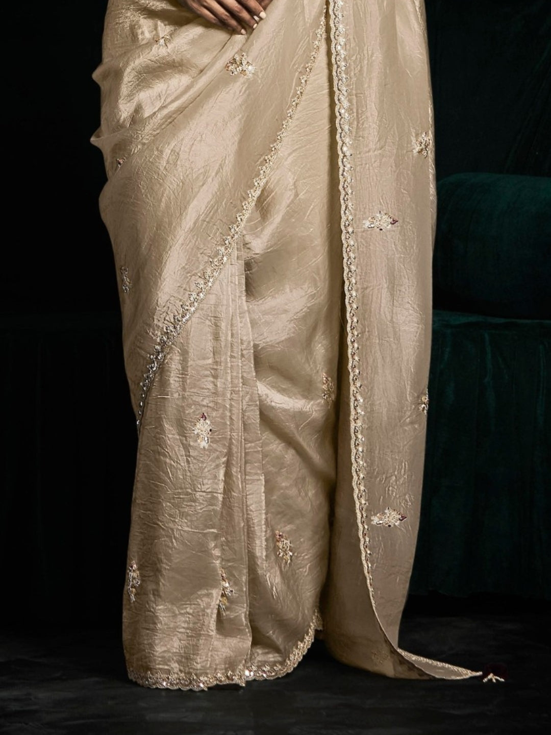 Beidge Designer Ozganza Saree