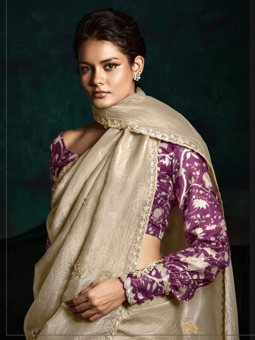 Beidge Designer Ozganza Saree