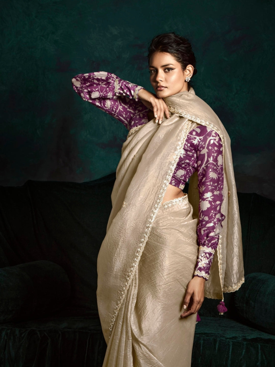 Beidge Designer Ozganza Saree