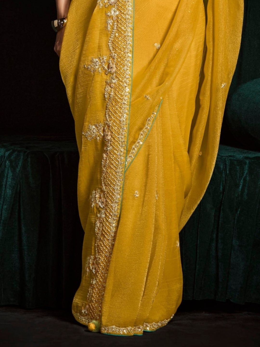 Yellow Designer Ozganza Saree