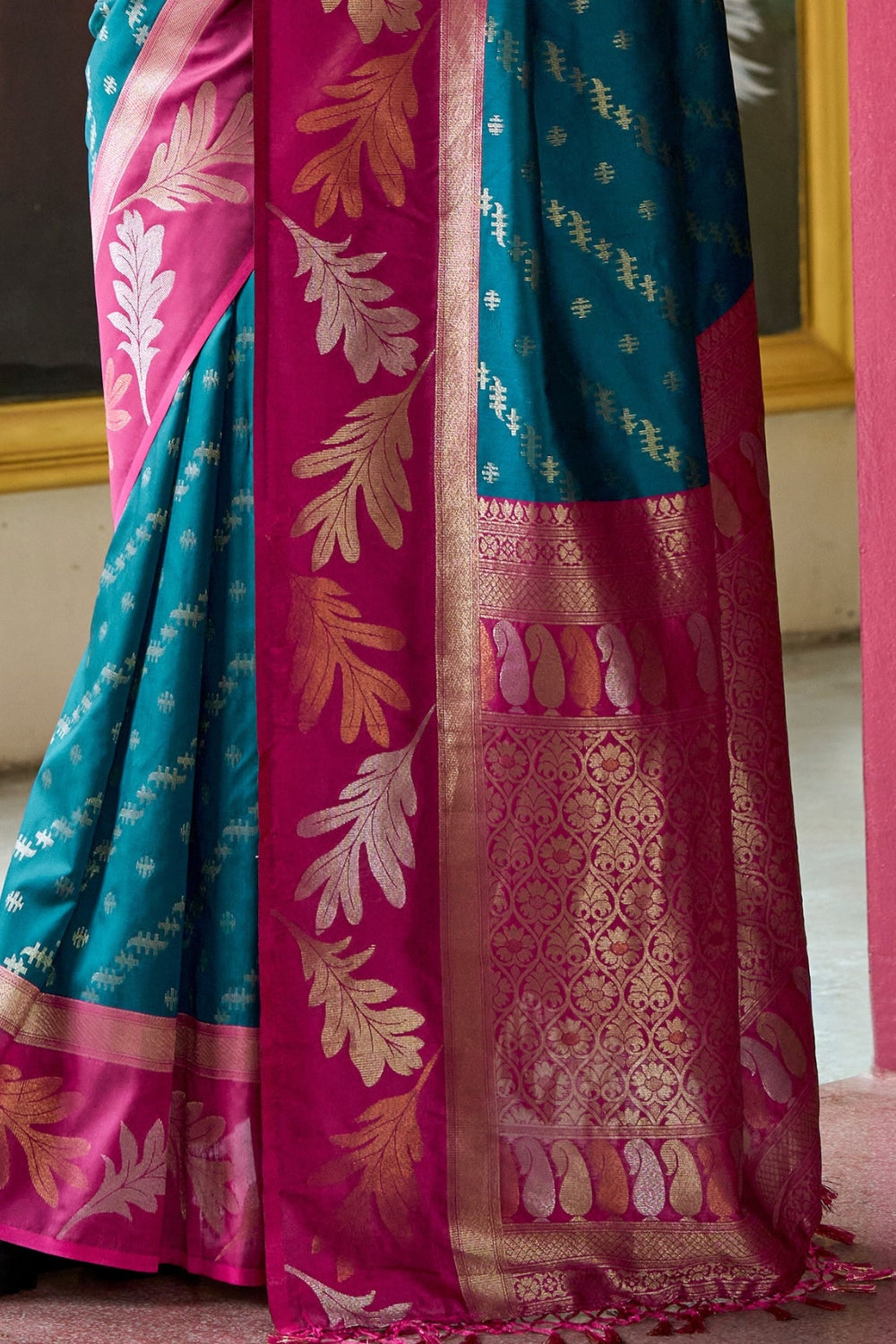 Denim Blue Banarasi Saree