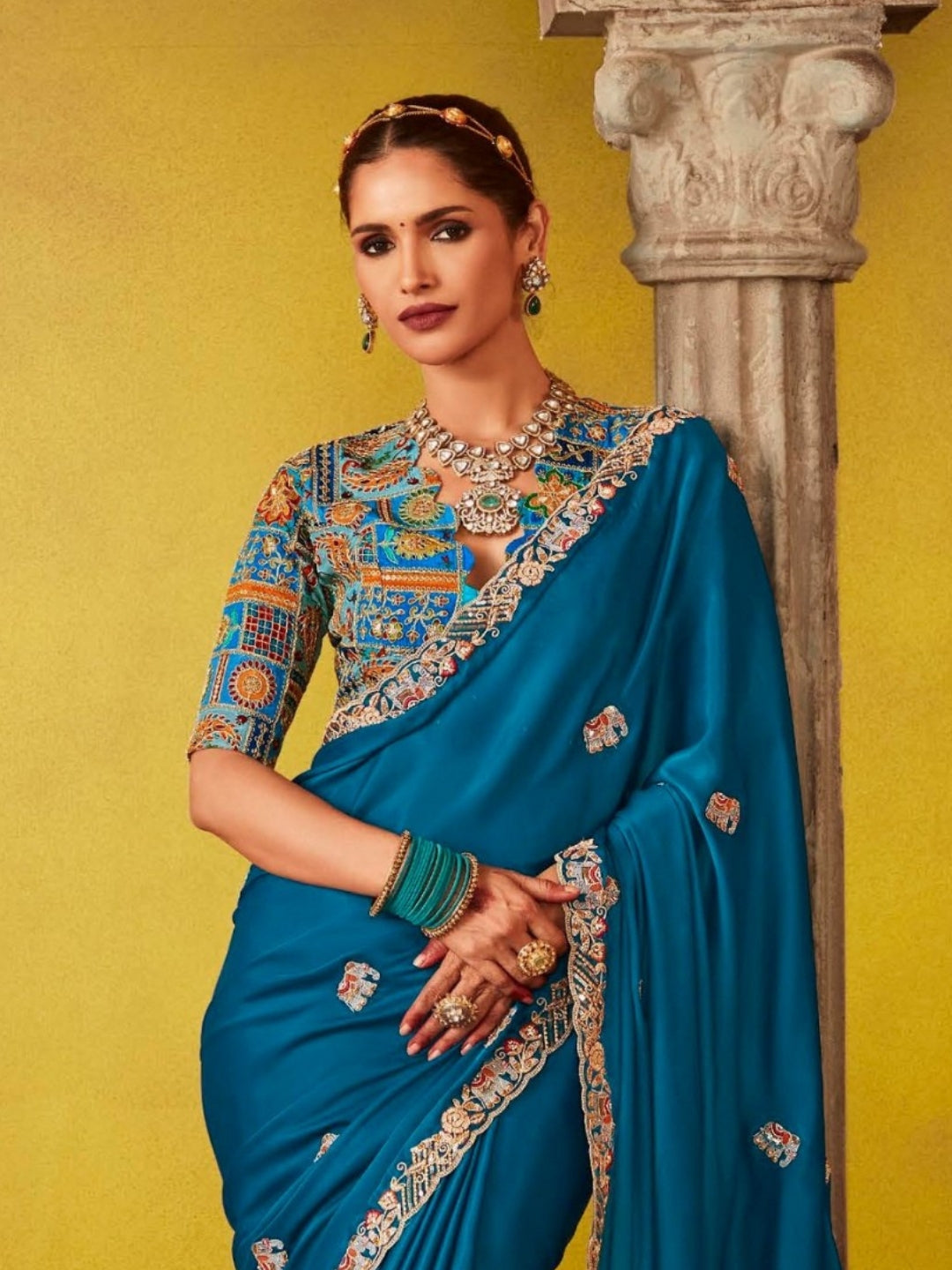 Blue Designer Banarasi Saree