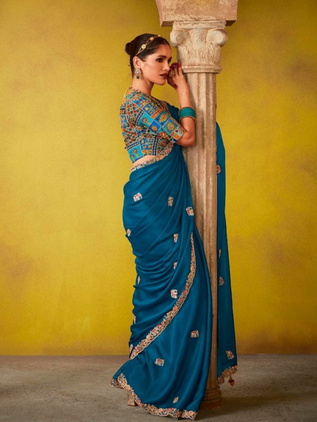 Blue Designer Banarasi Saree