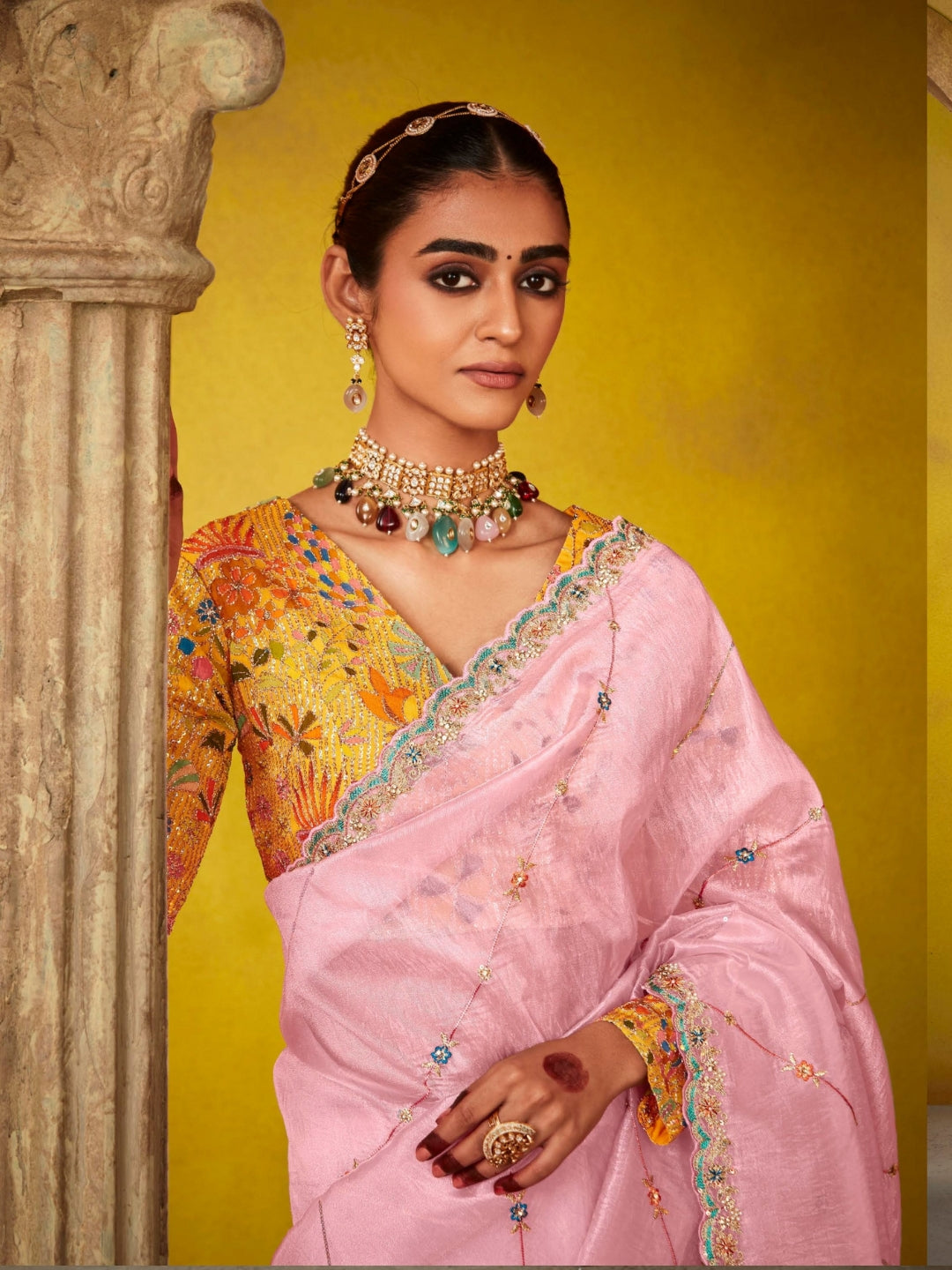 Pink Designer Banarasi Saree