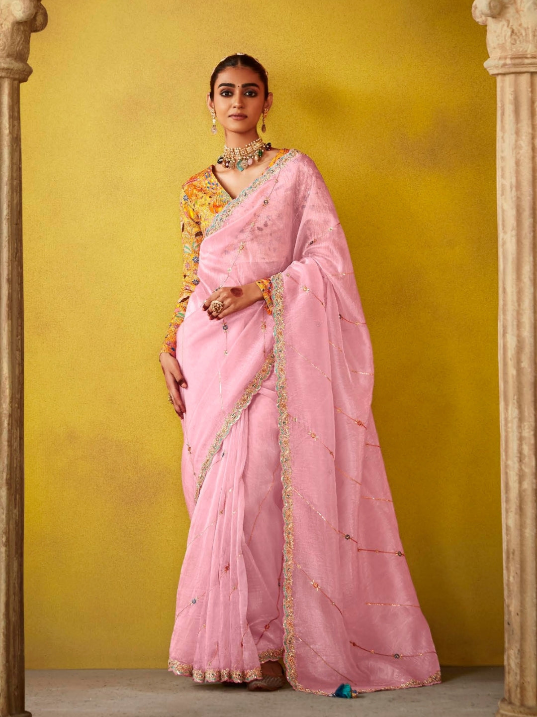 Pink Designer Banarasi Saree