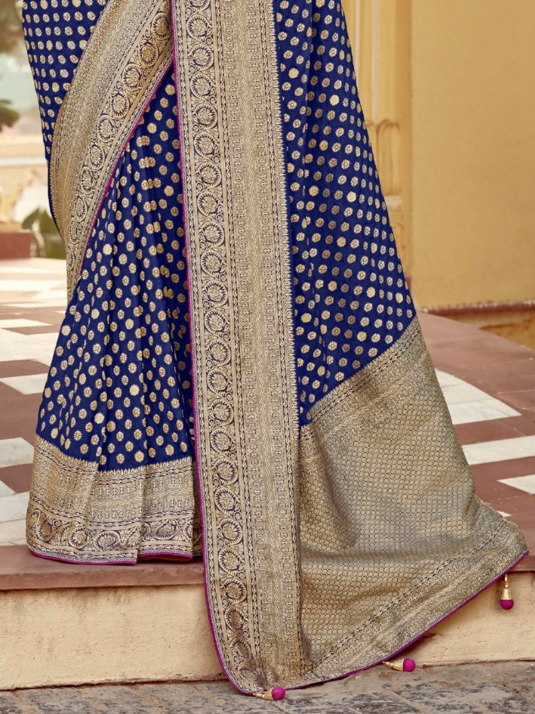 Denim Blue Khaddi Banarasi Saree