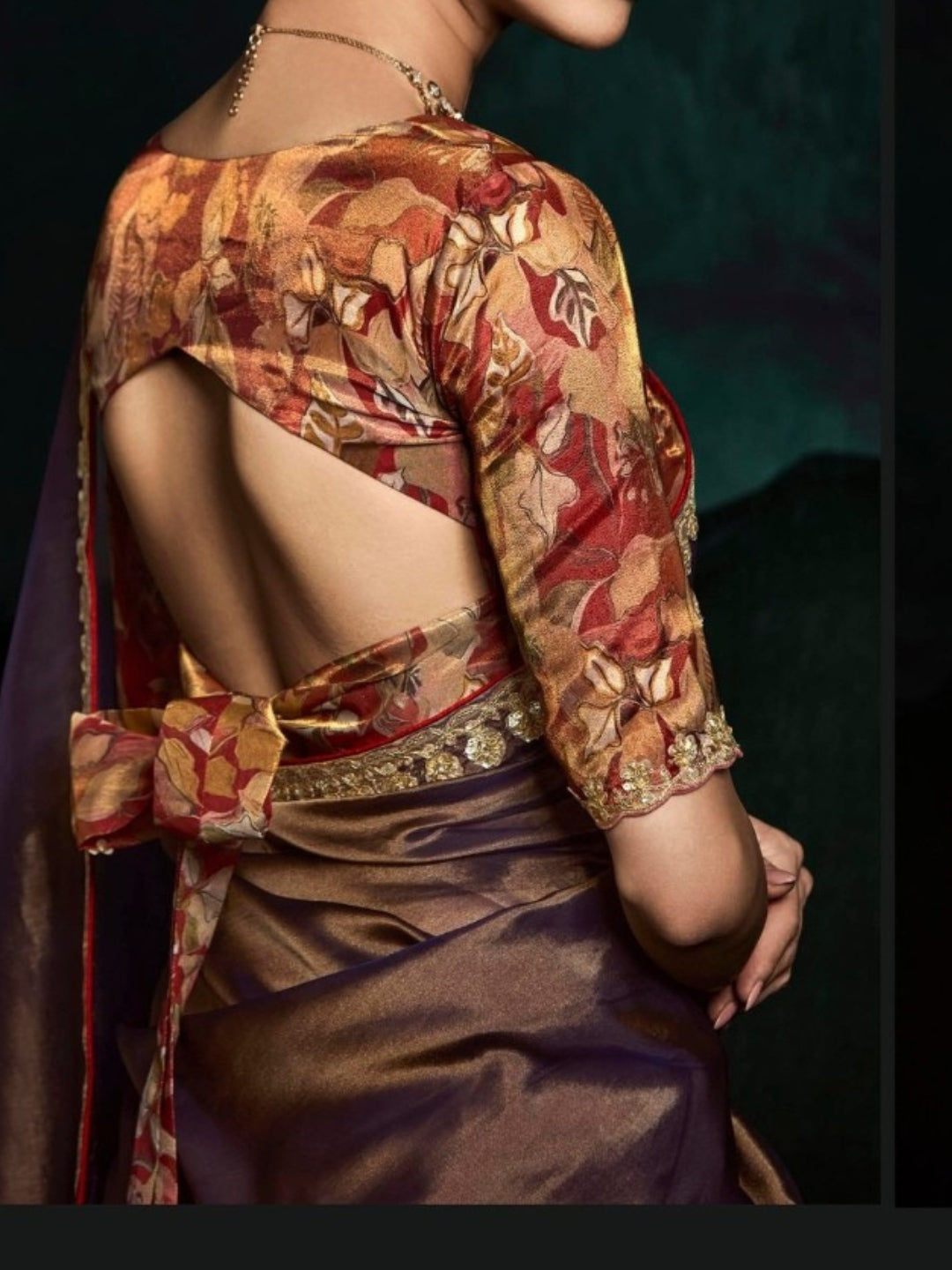 Brown Designer Ozganza Saree