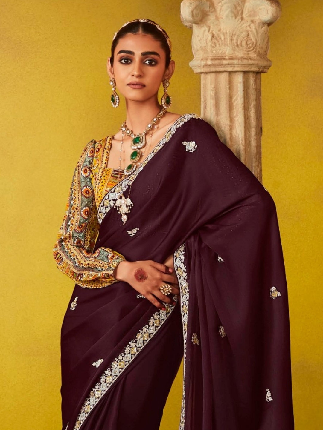 Wine Designer Banarasi Saree