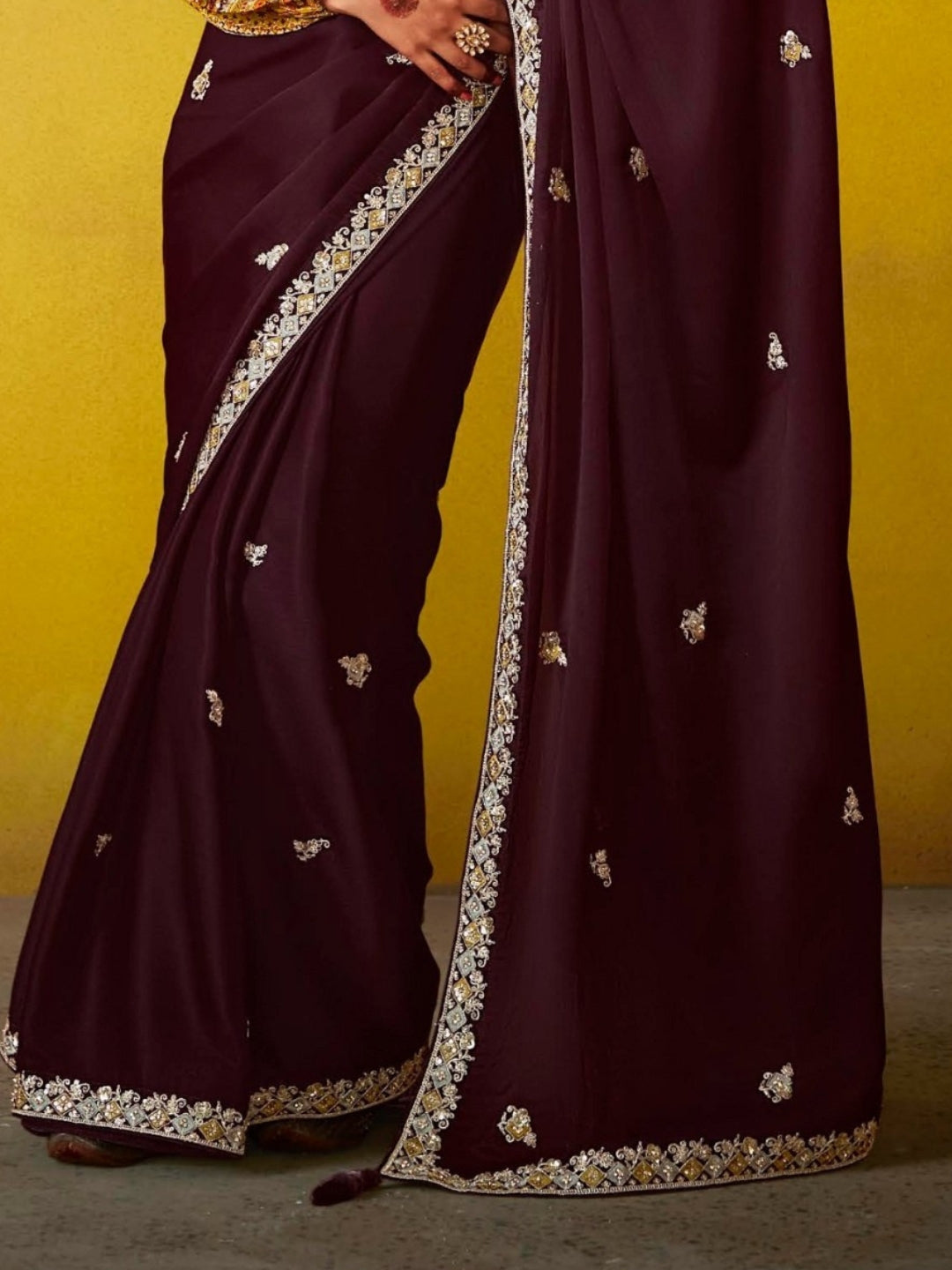 Wine Designer Banarasi Saree