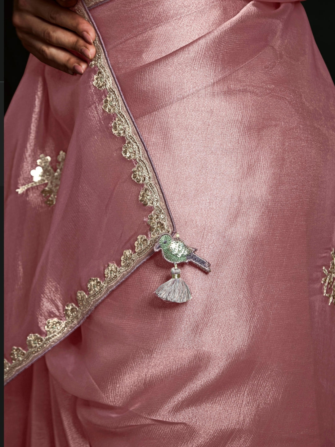 Magenta Pink Designer Ozganza Saree