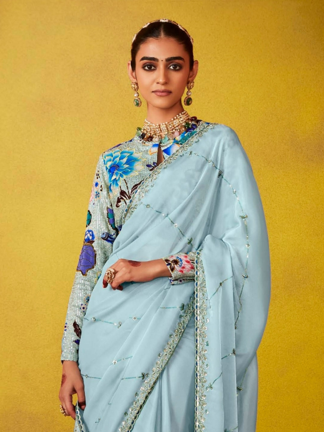 Blue Designer Banarasi Saree