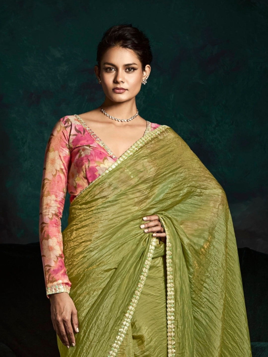 Green Designer Ozganza Saree