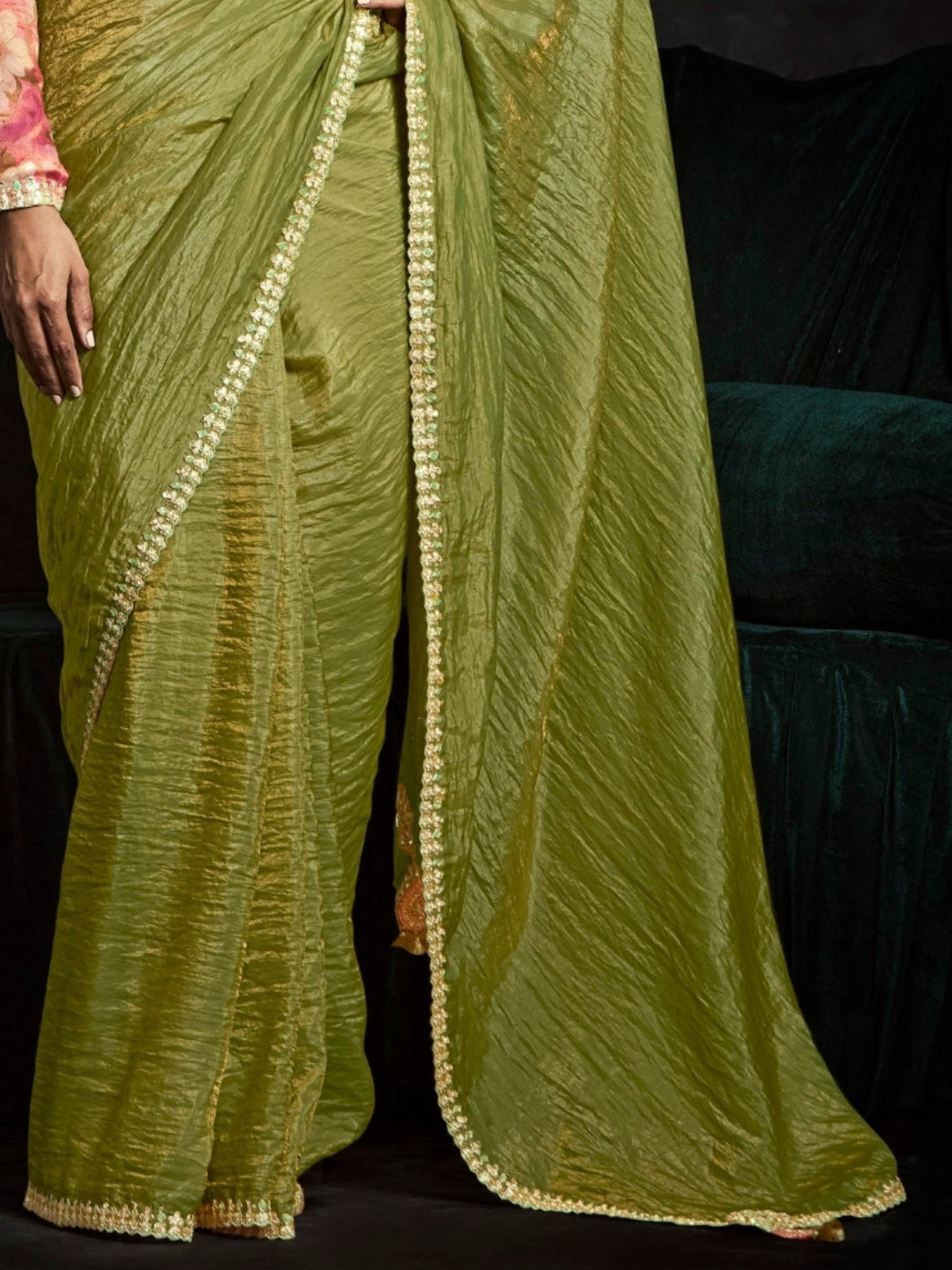 Green Designer Ozganza Saree