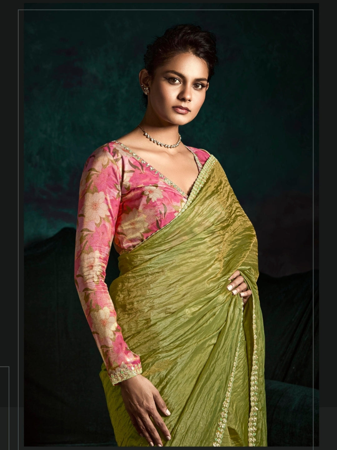 Green Designer Ozganza Saree