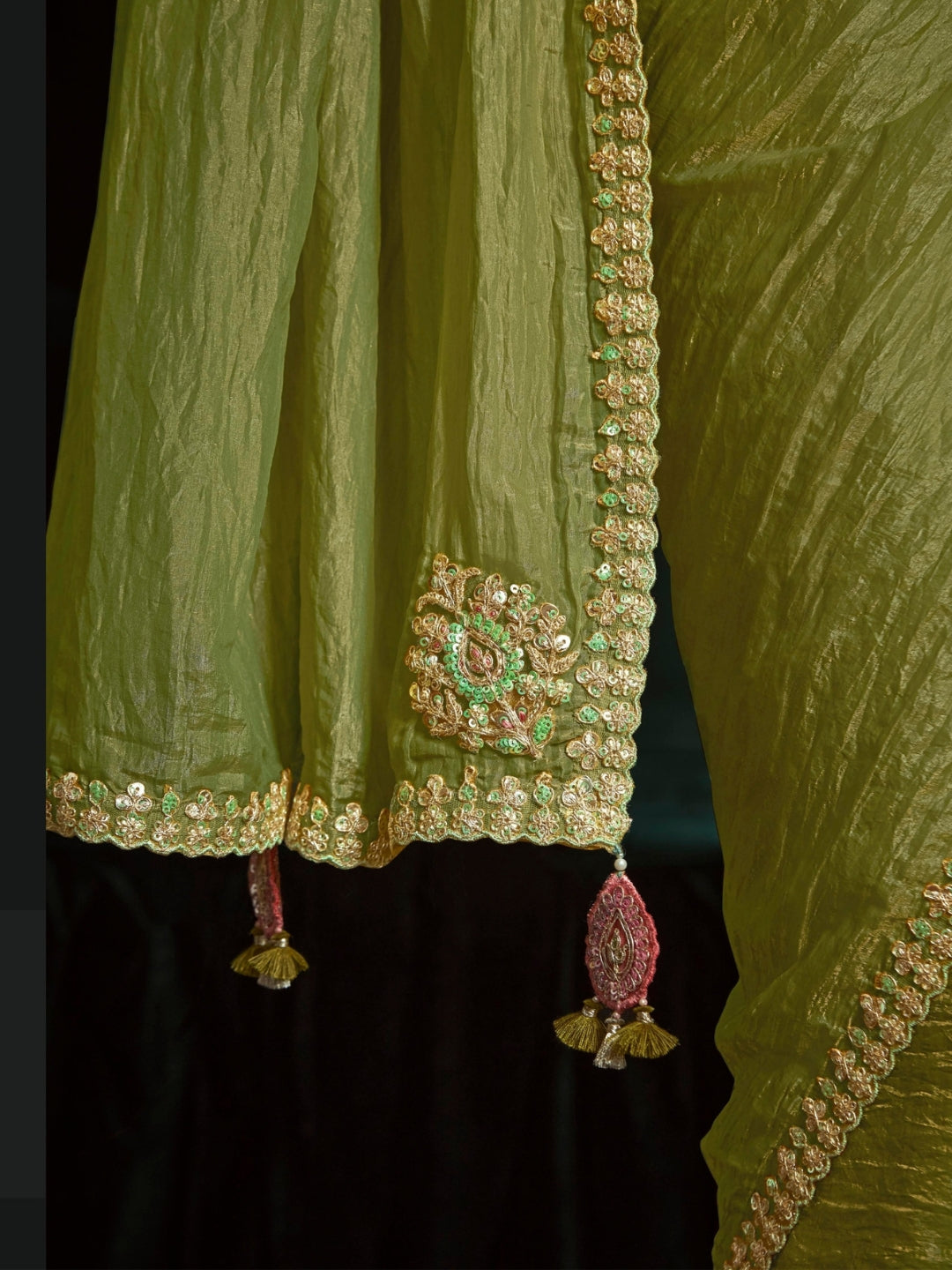 Green Designer Ozganza Saree