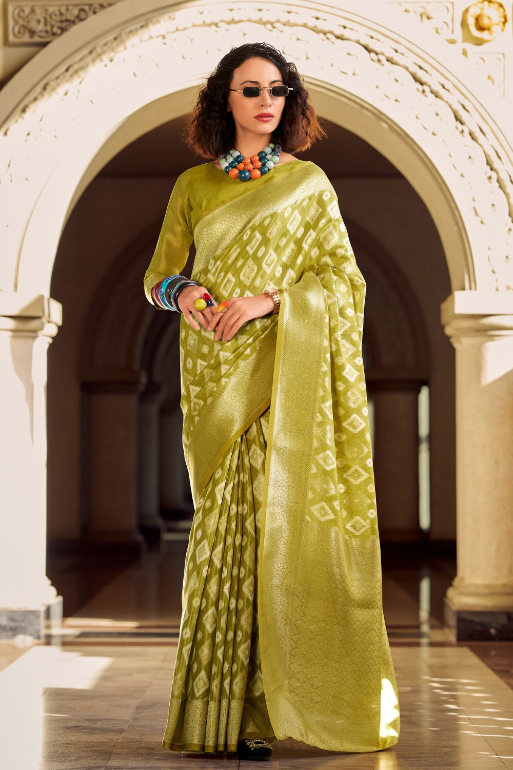 Green Tissue Silk Saree