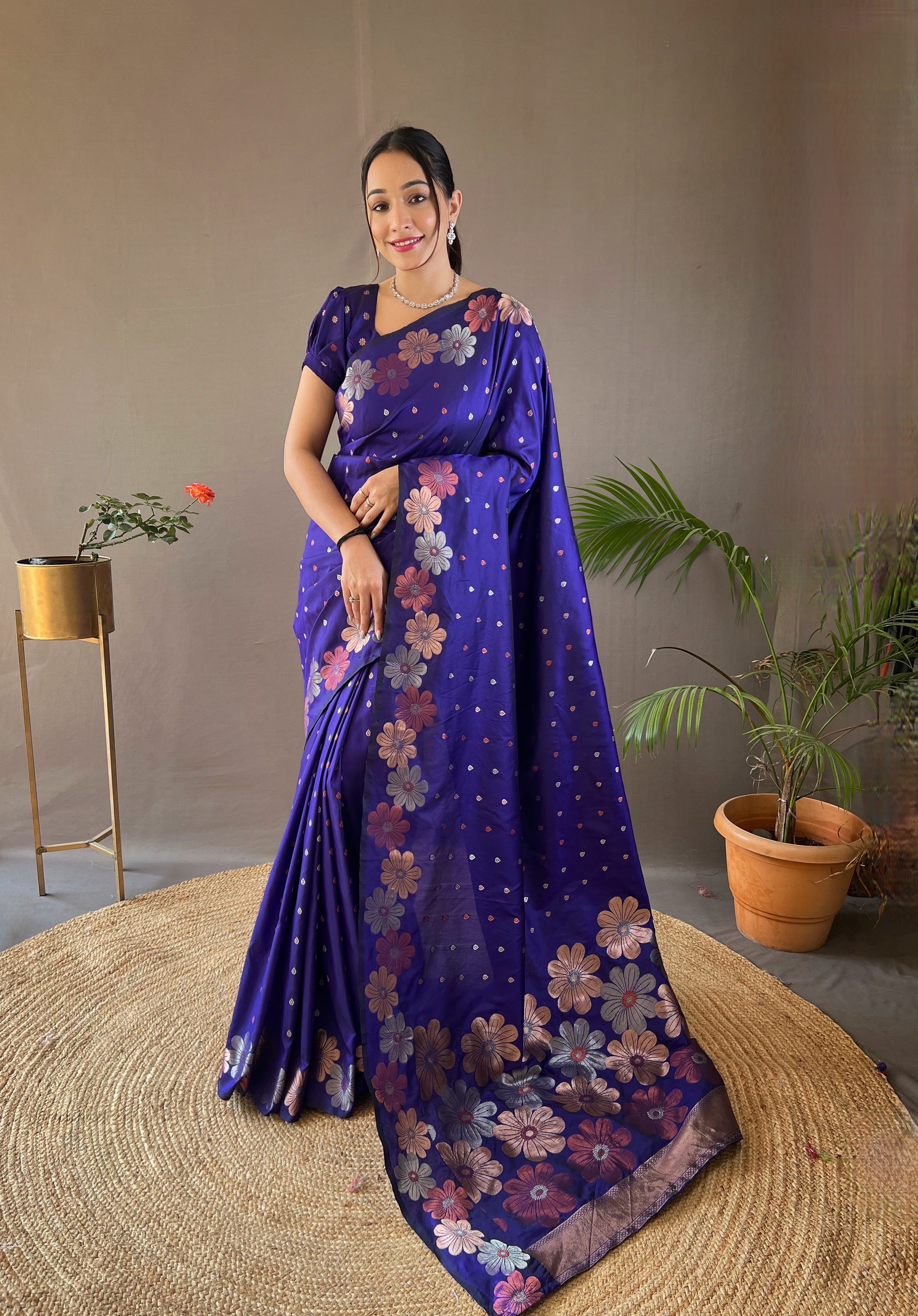 VOILET Pure soft silk SAREE