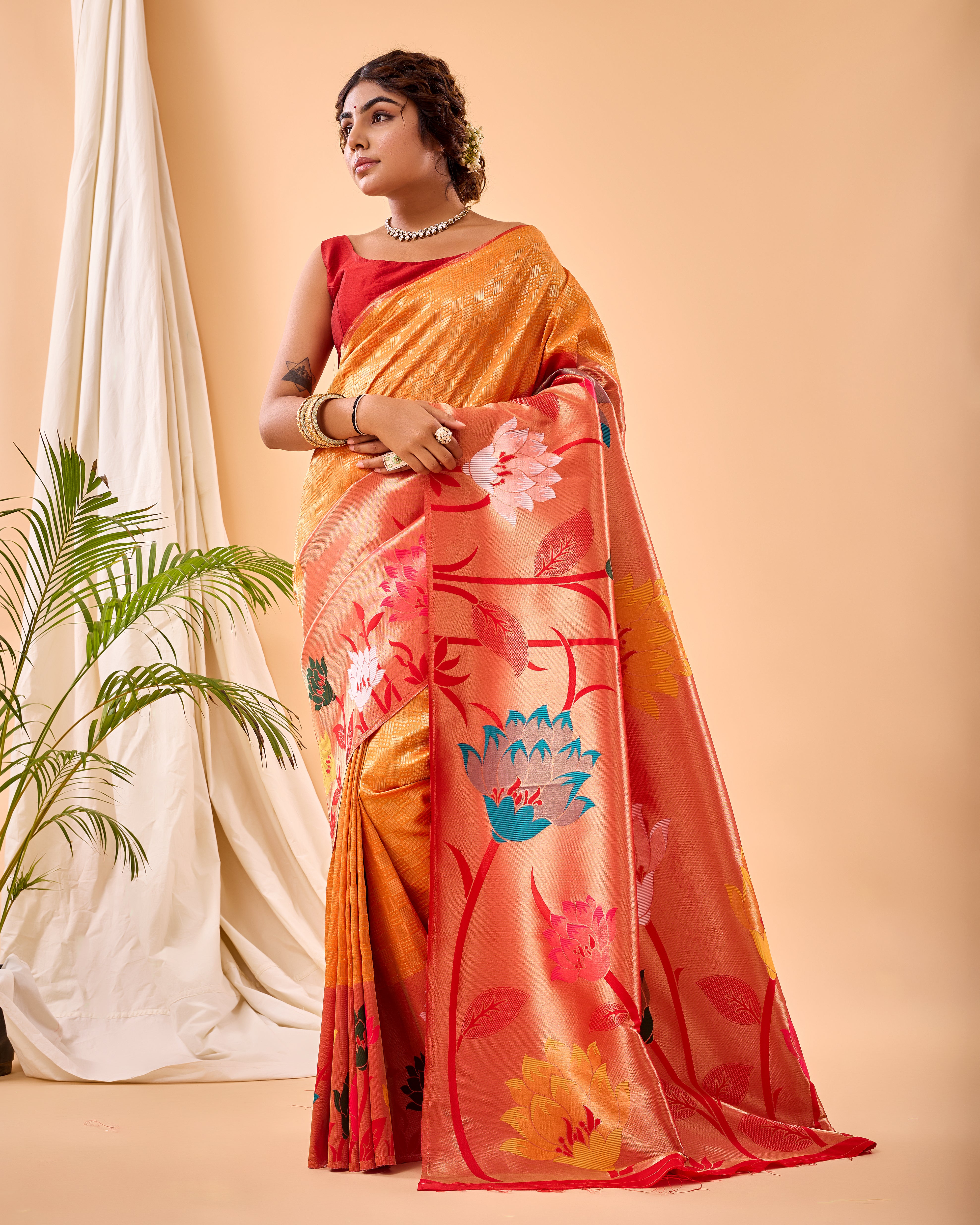 YELLOW Silk SAREE