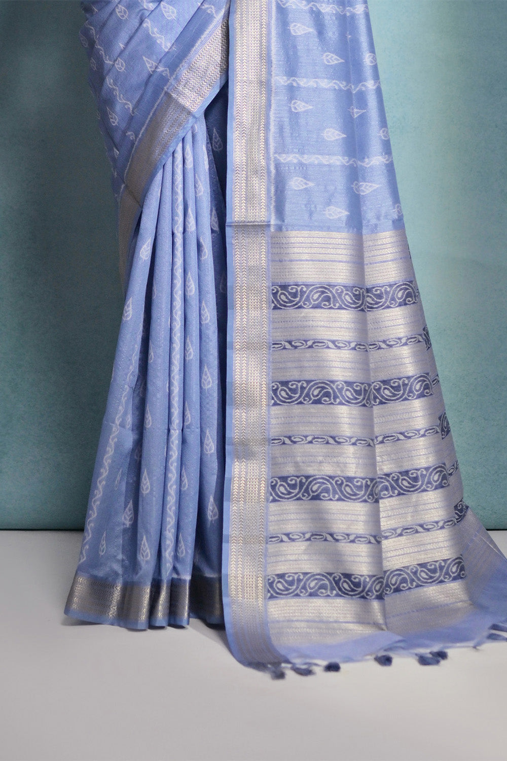 Blue Silk Blend Saree