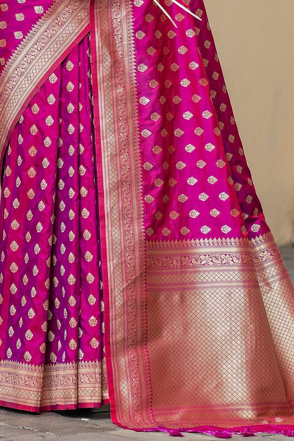 Magenta Purple Banarasi Butti Saree