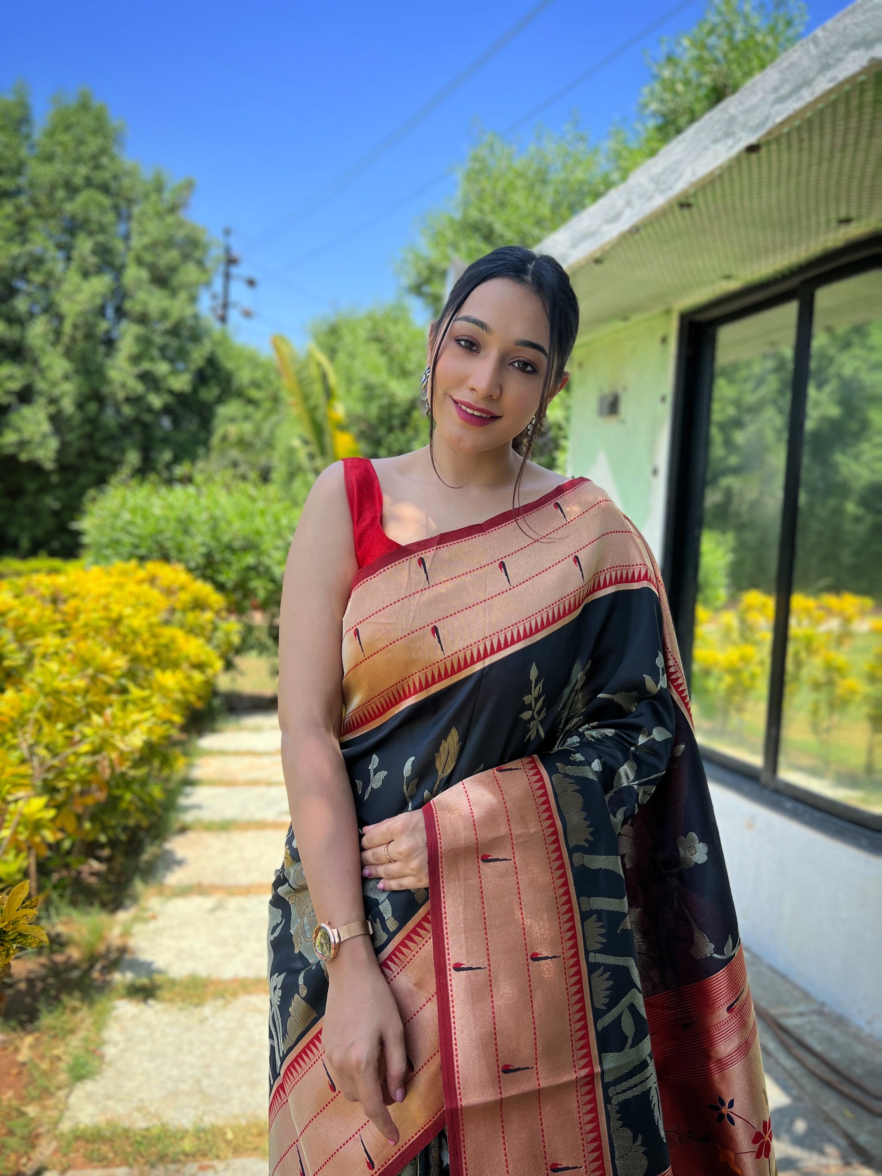 BLACK Silk SAREE