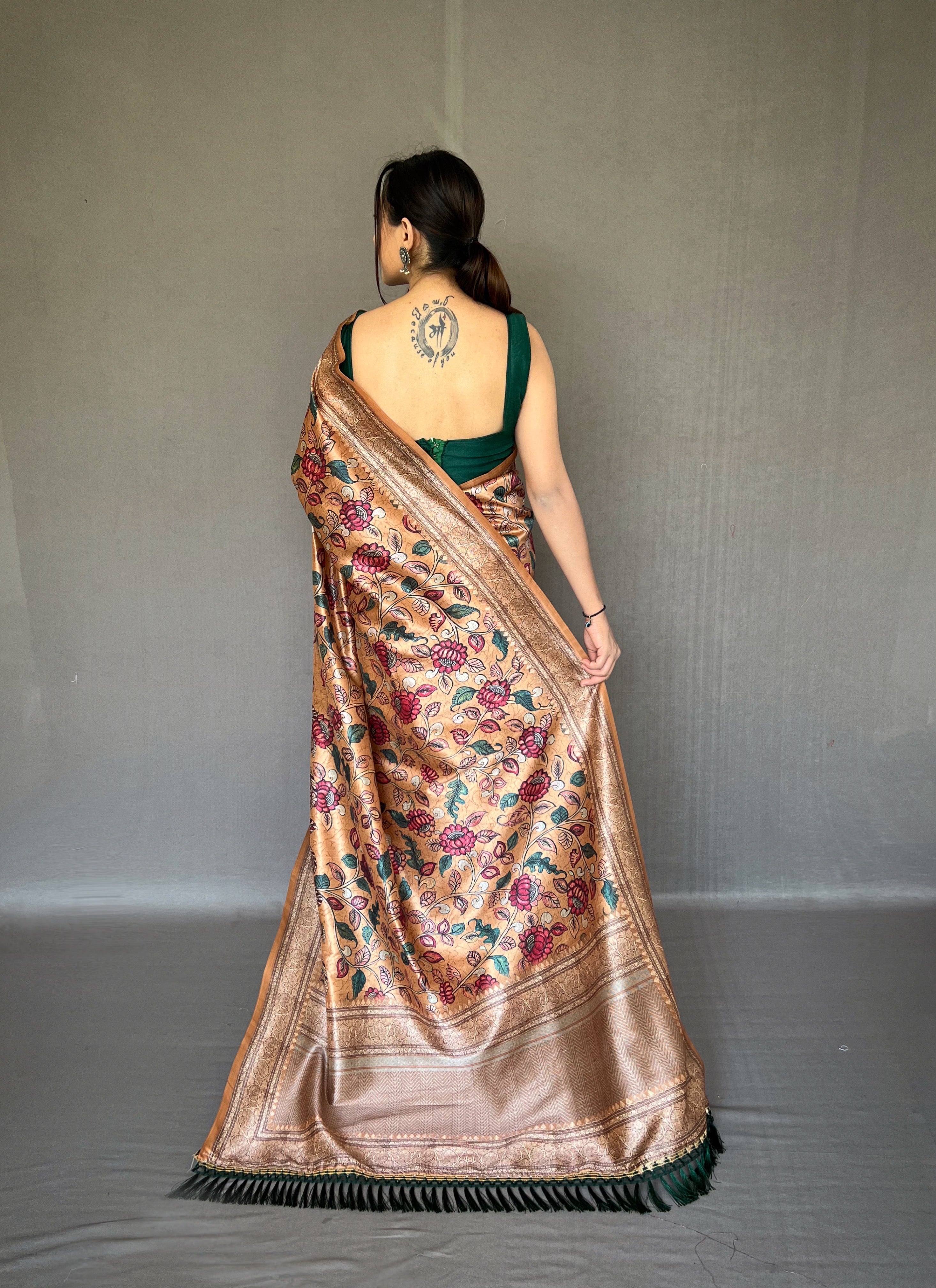 CREAM Silk SAREE