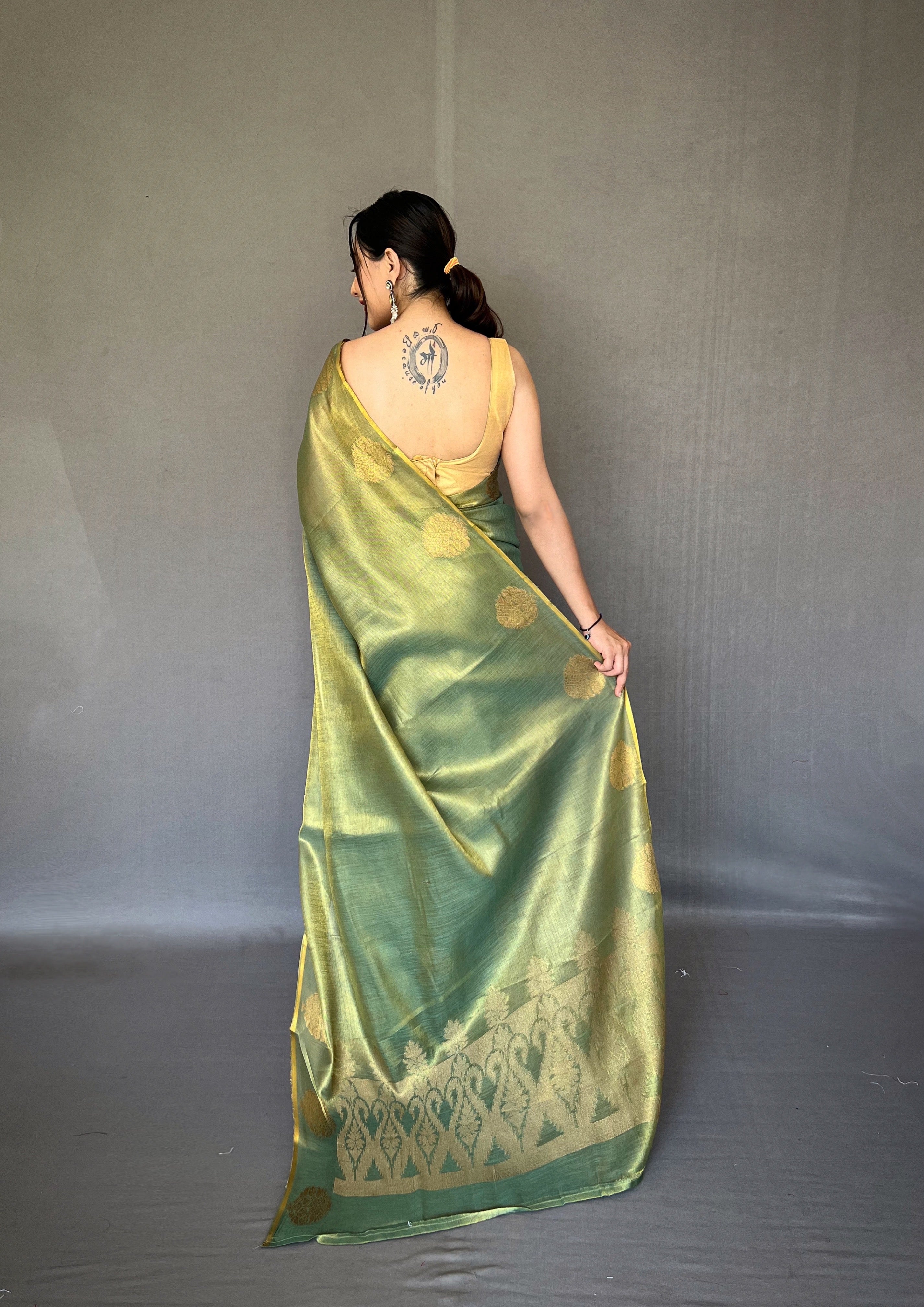 DARK GREEN Silk SAREE