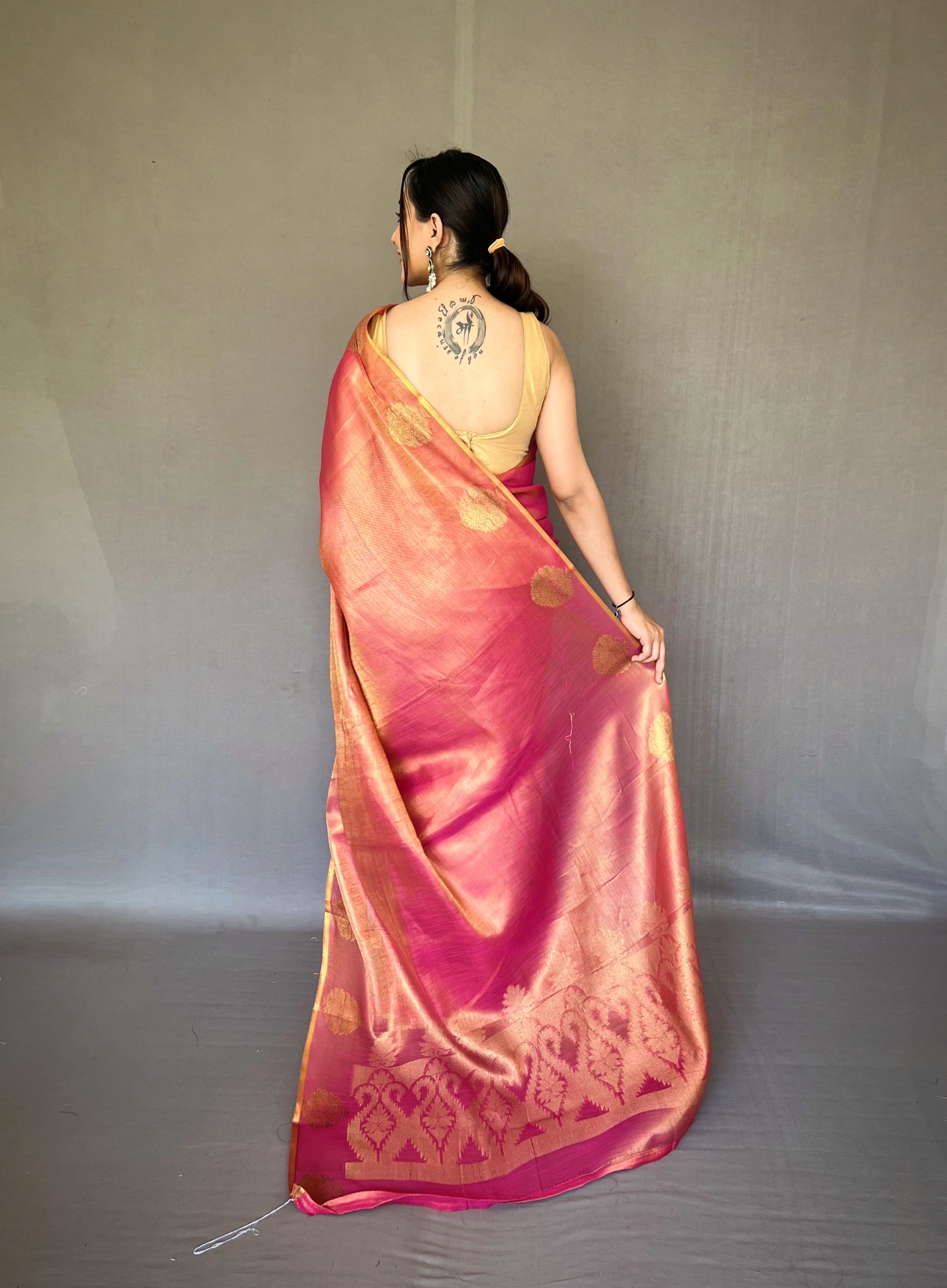 DARK PINK Silk SAREE