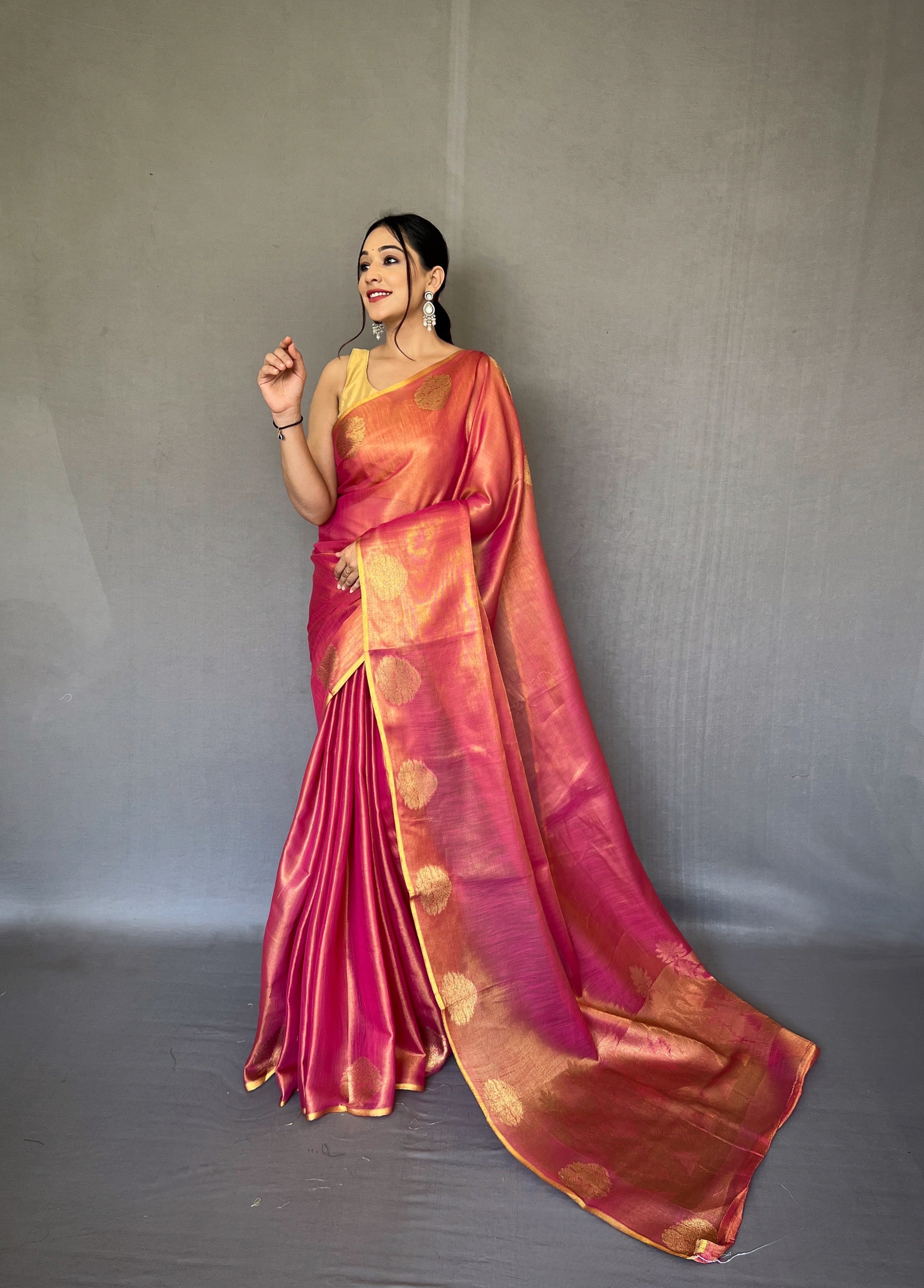 DARK PINK Silk SAREE