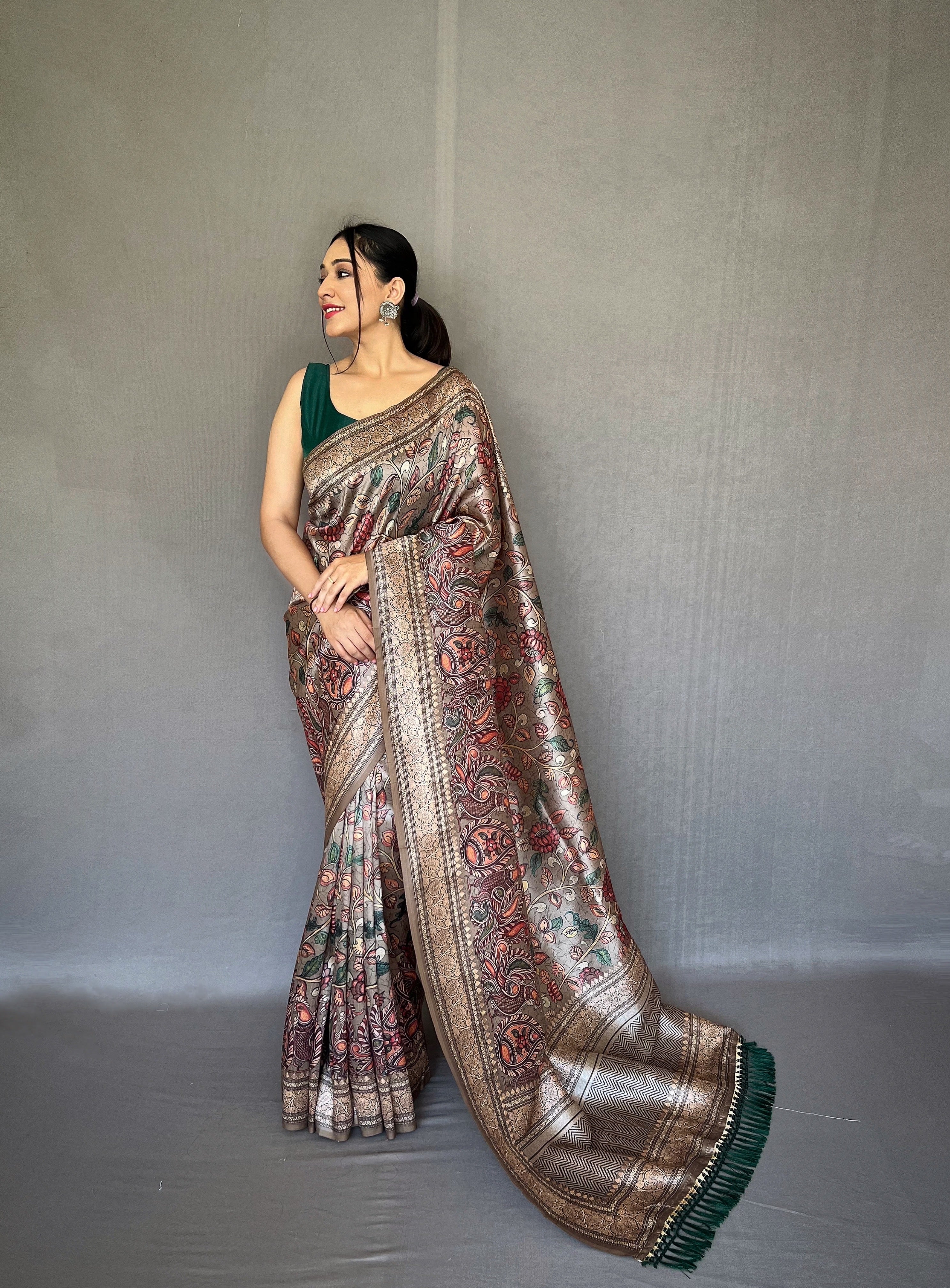 GREY Silk SAREE