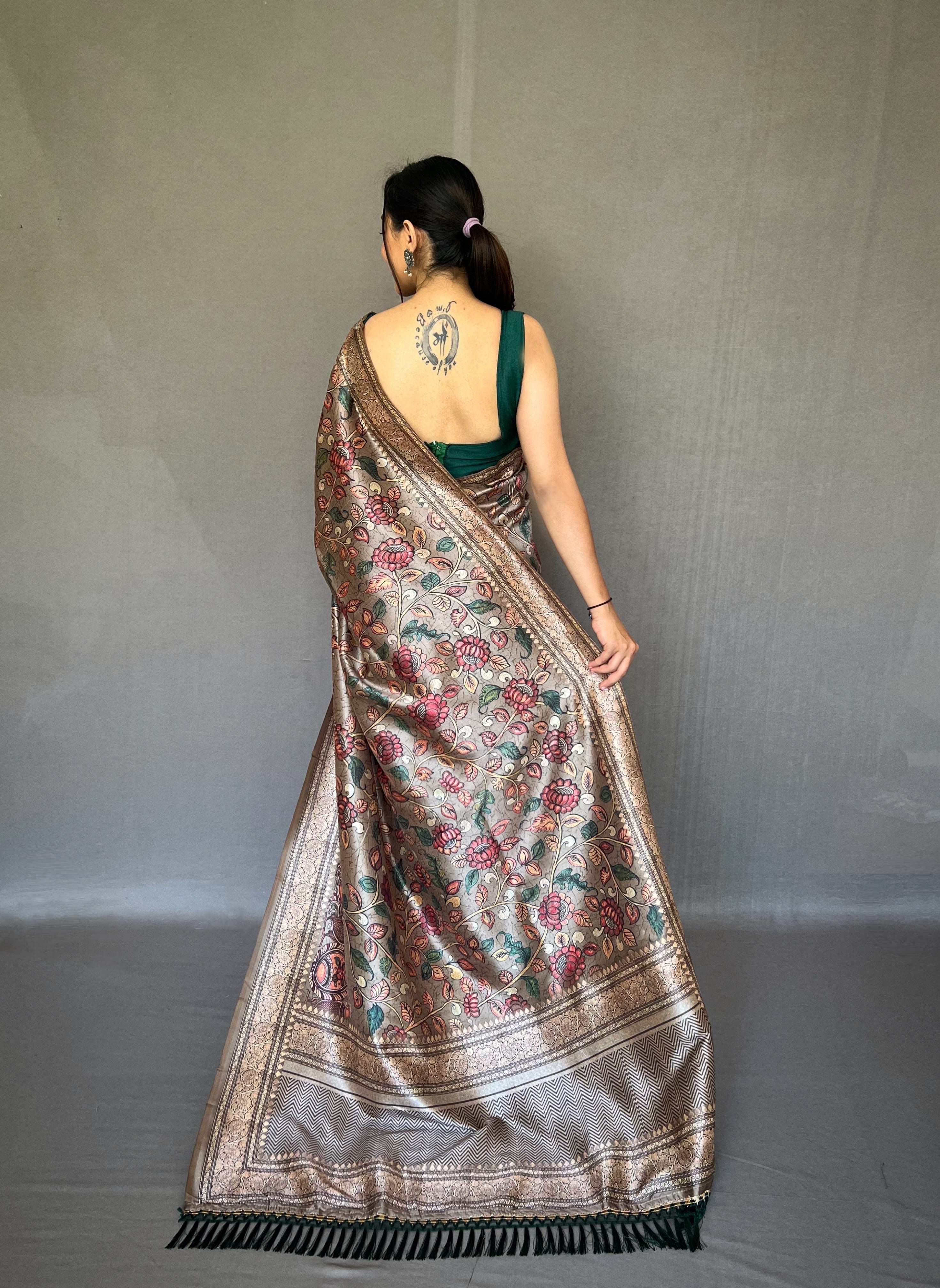 GREY Silk SAREE