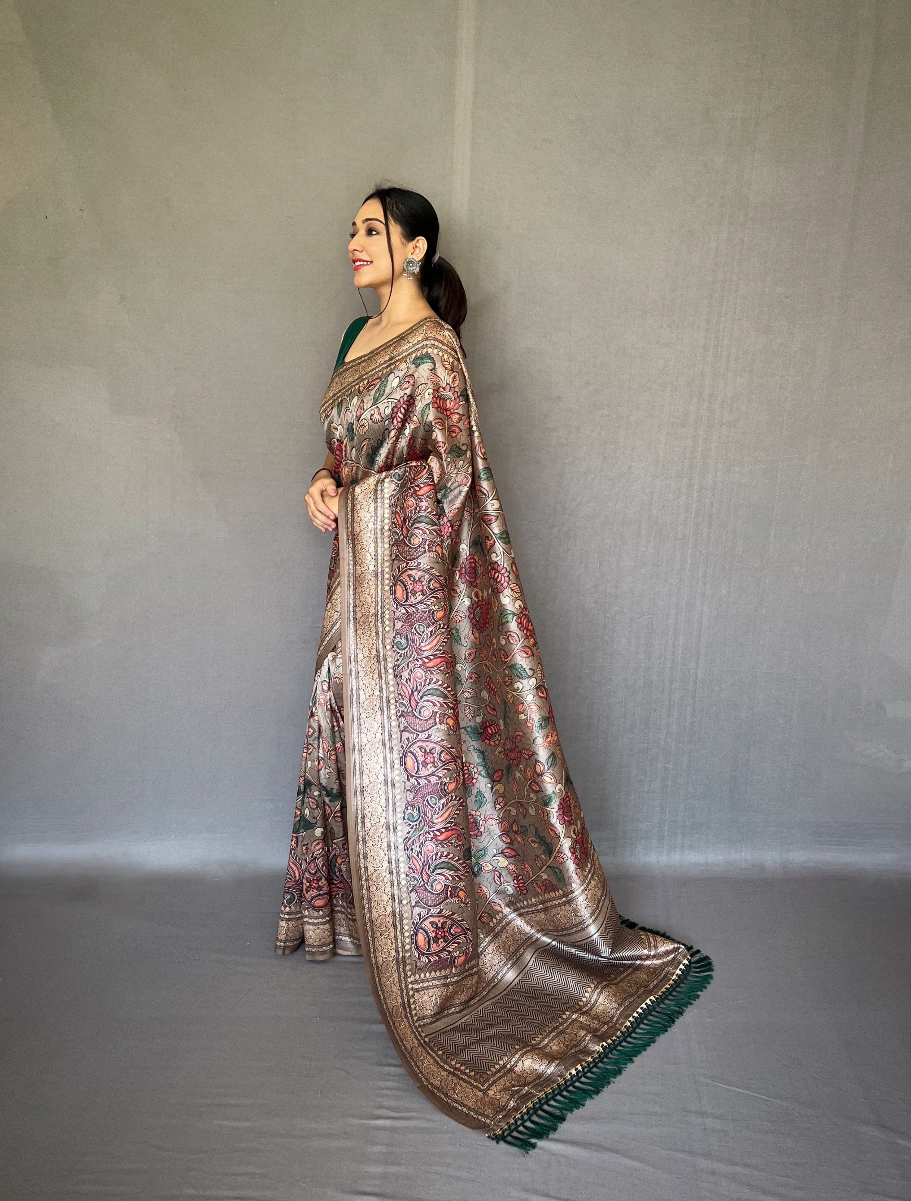 GREY Silk SAREE