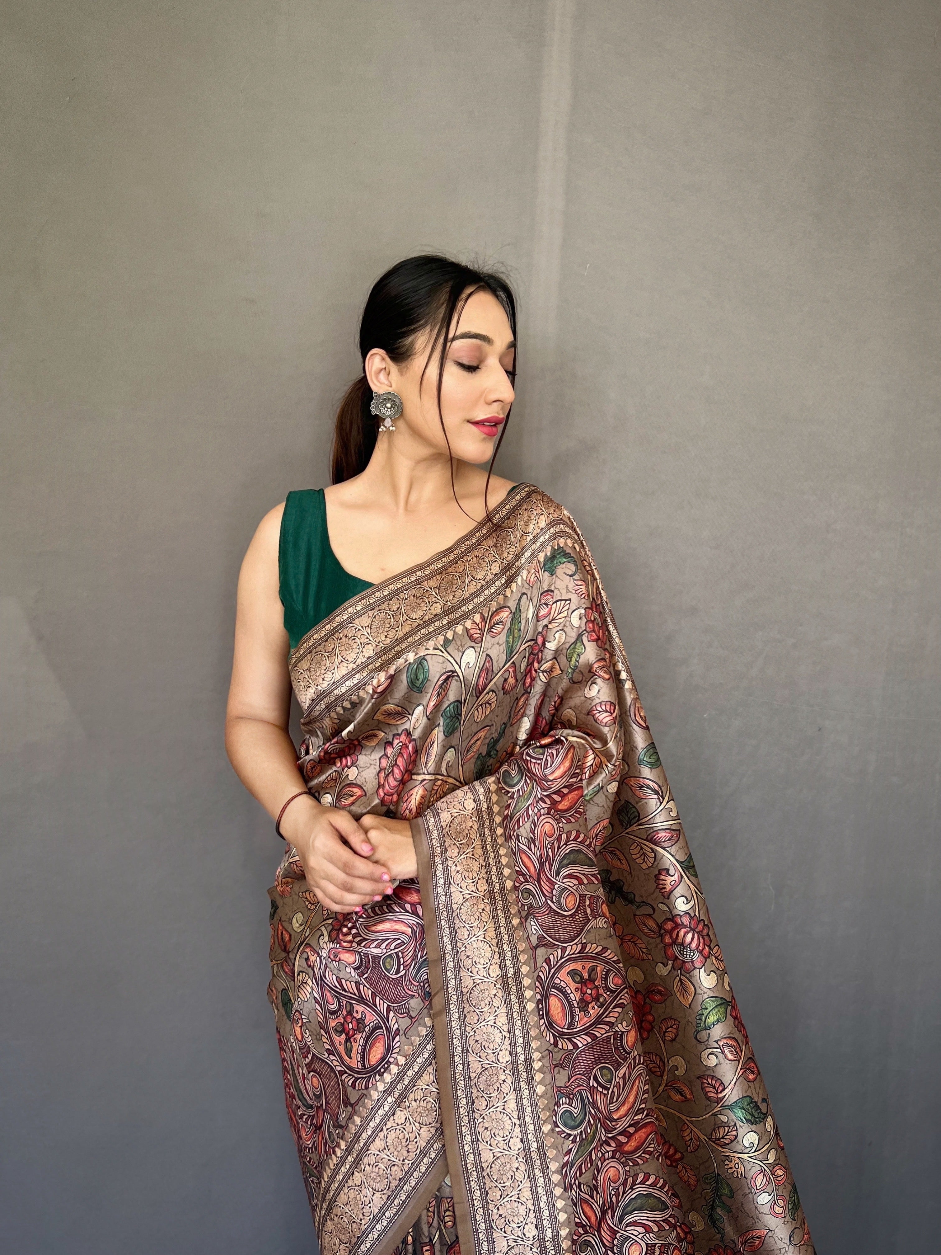 GREY Silk SAREE