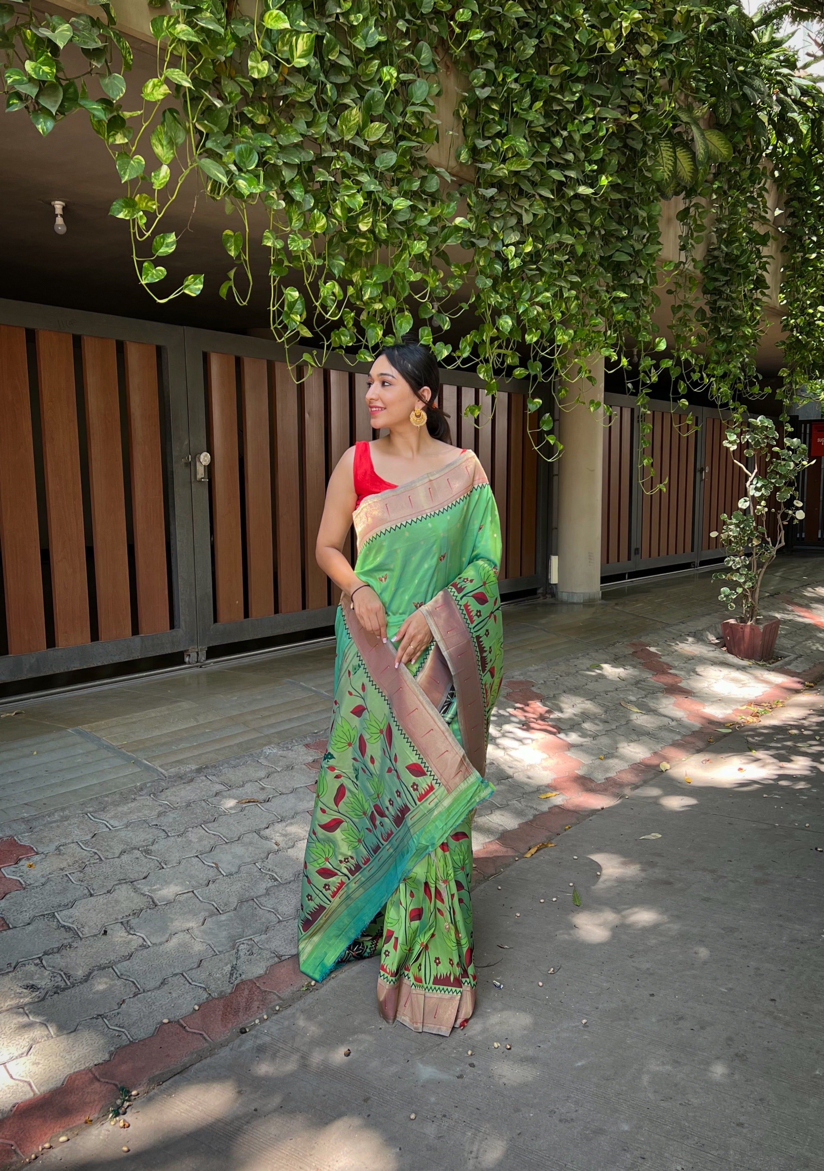 LIME GREEN Silk SAREE