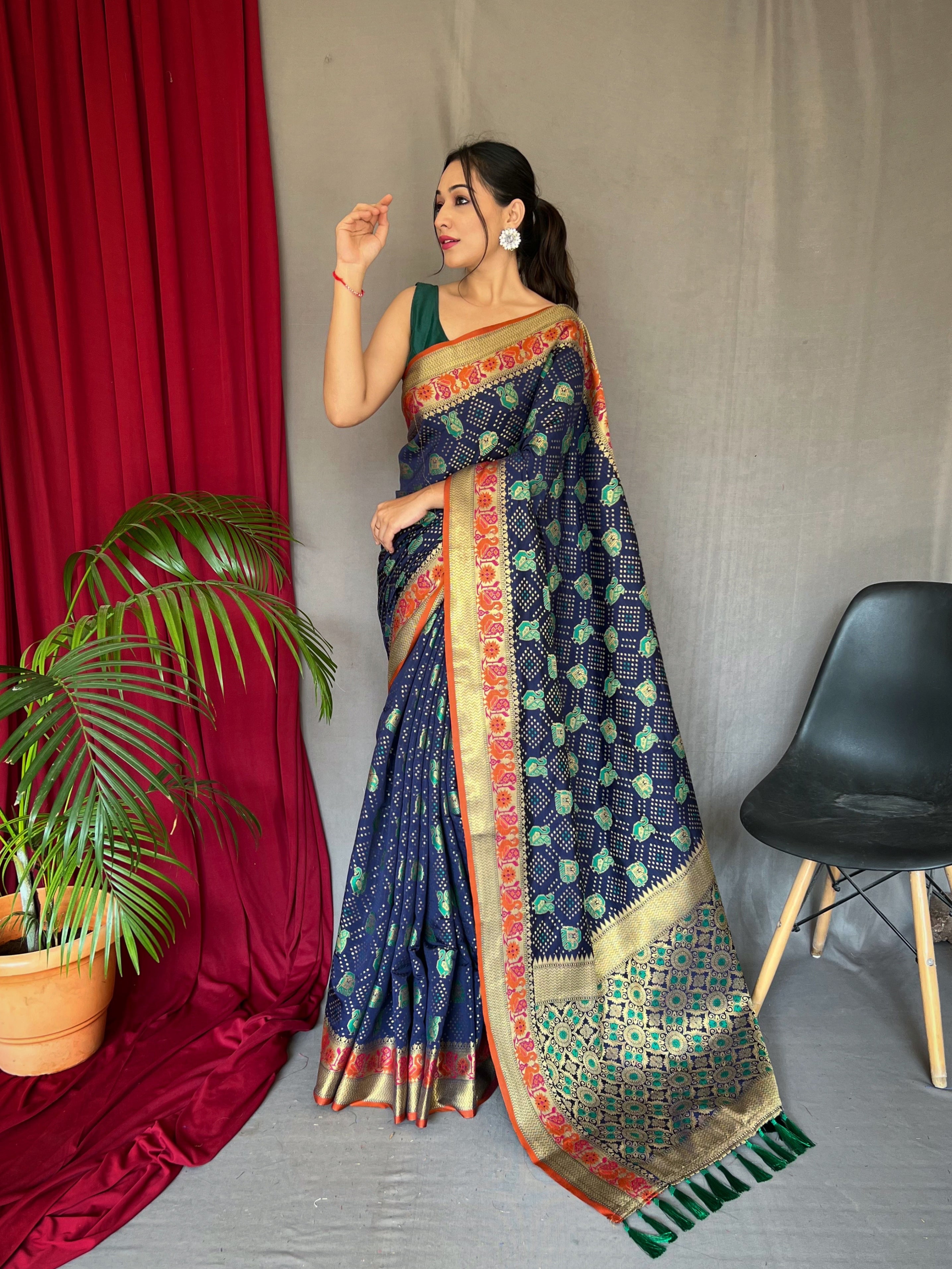 NAVY Silk SAREE