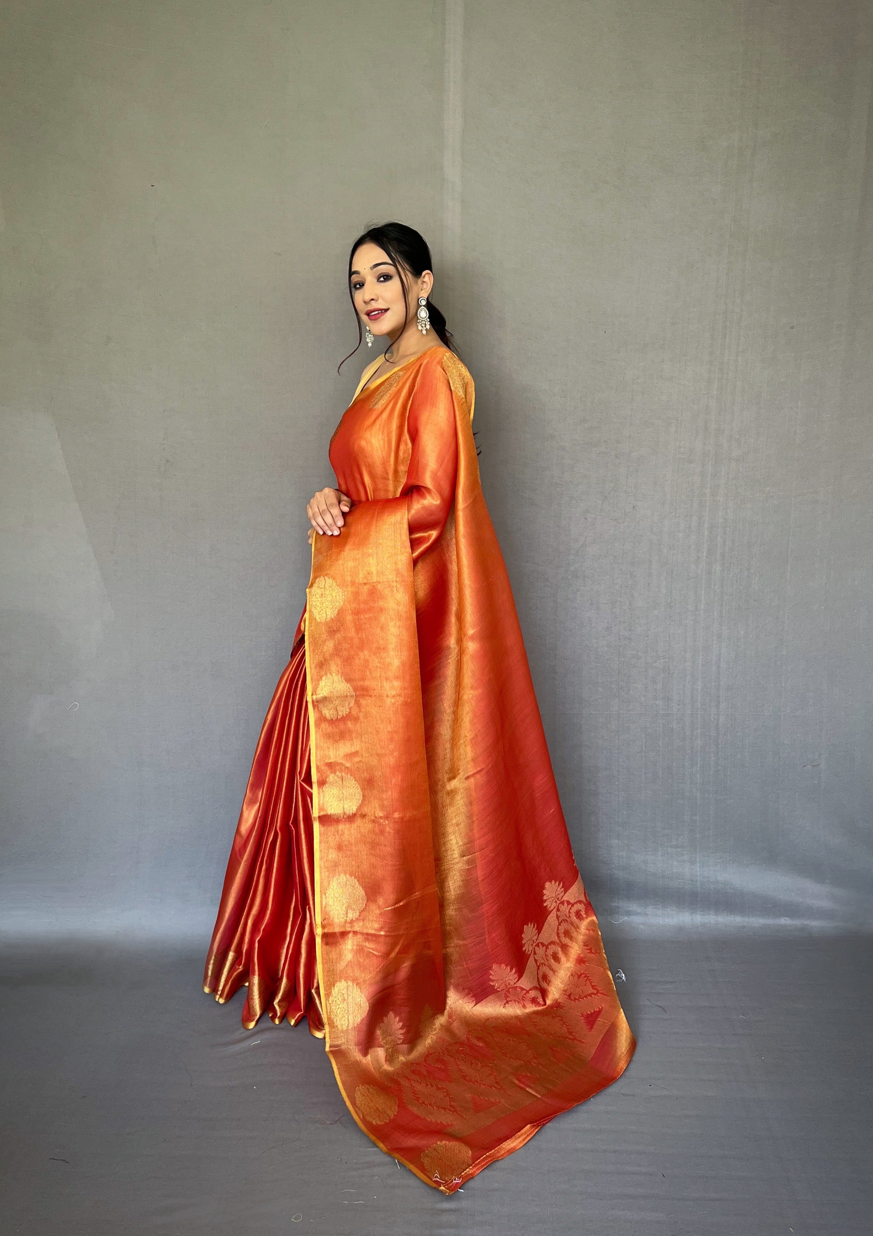 ORANGE Silk SAREE