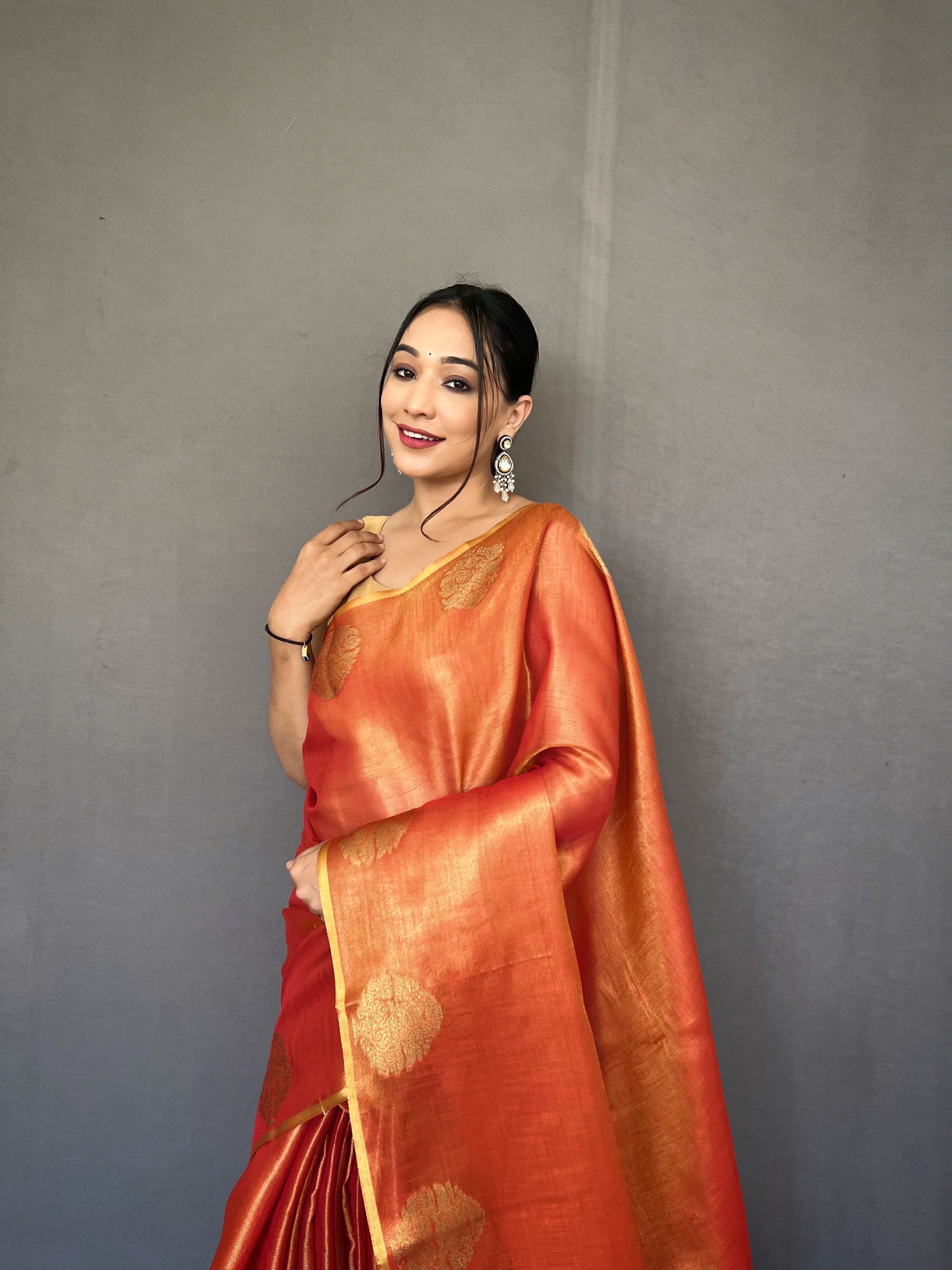 ORANGE Silk SAREE